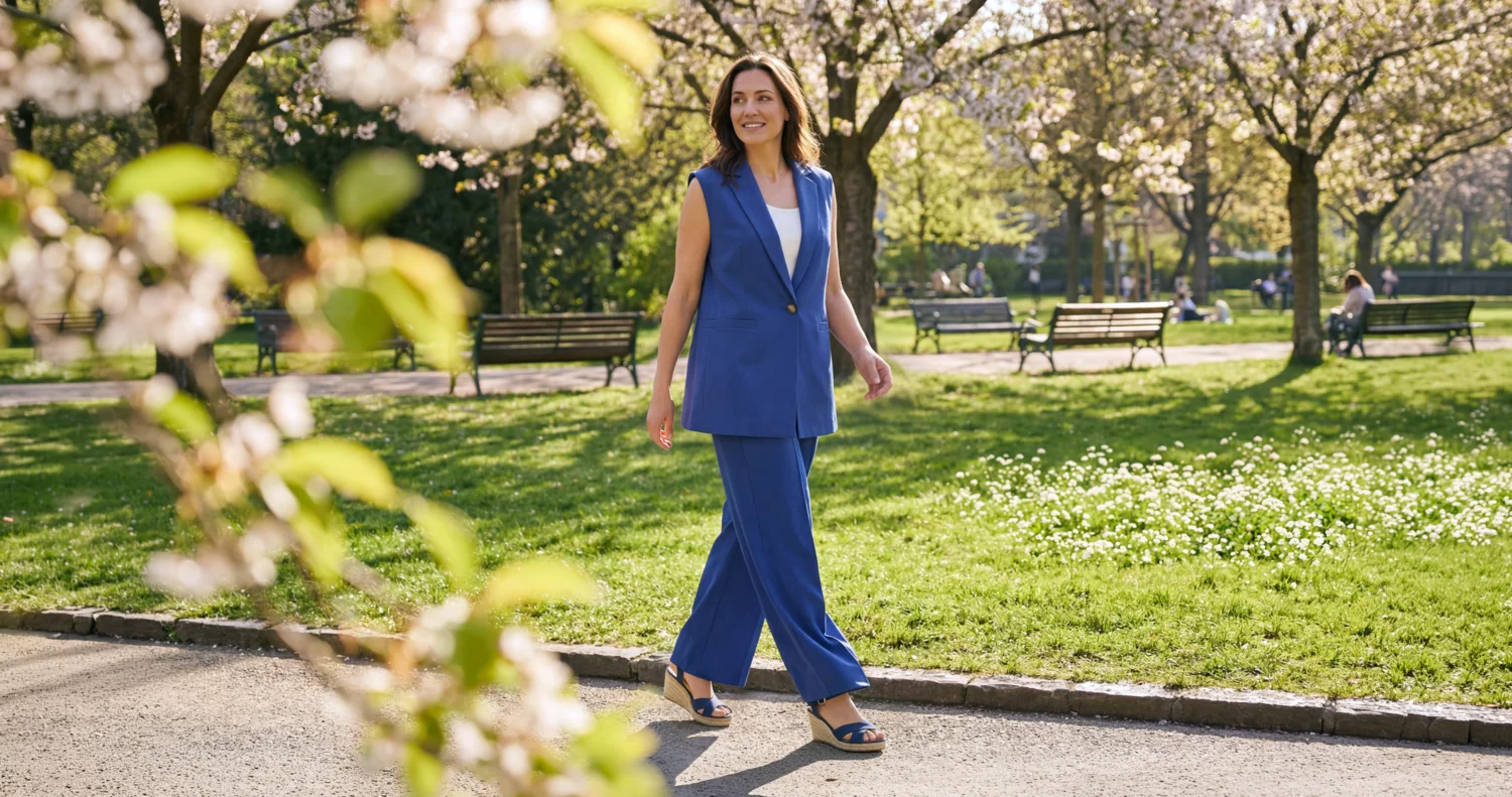 ESMARA® Damen Blazer ärmellos (Blau, 42) – Bild 2 von 4