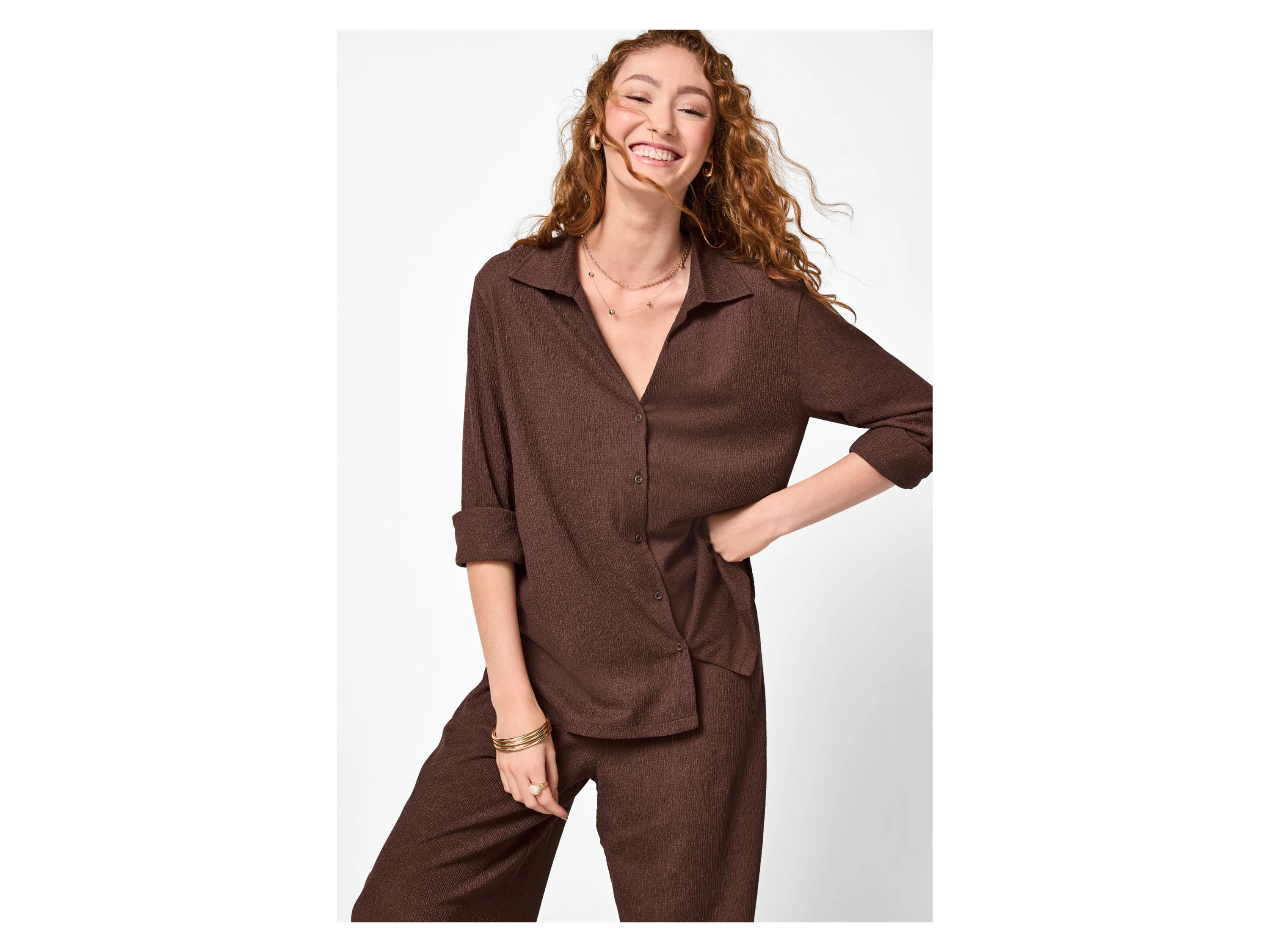 ESMARA® Damen Bluse (Braun, XS(32/34)) – Bild 2 von 4