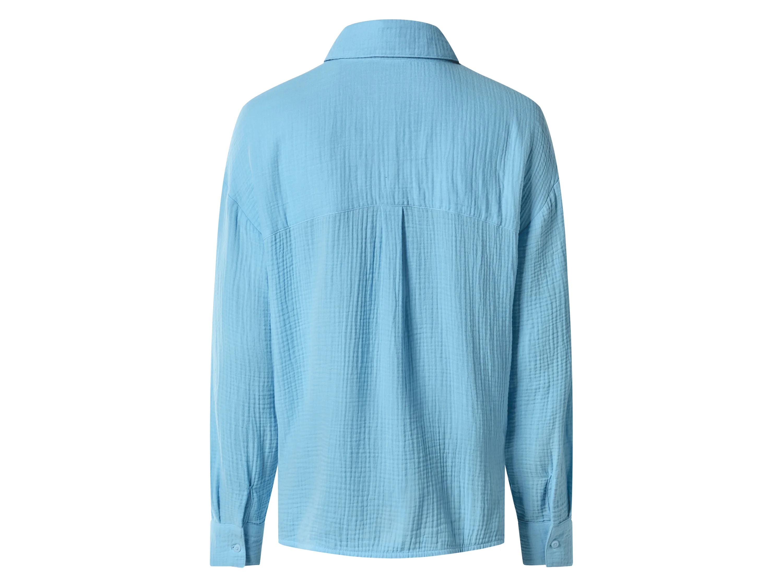 ESMARA® Damen Bluse langarm Musselin (Blau, XS(32/34)) – Bild 3 von 4