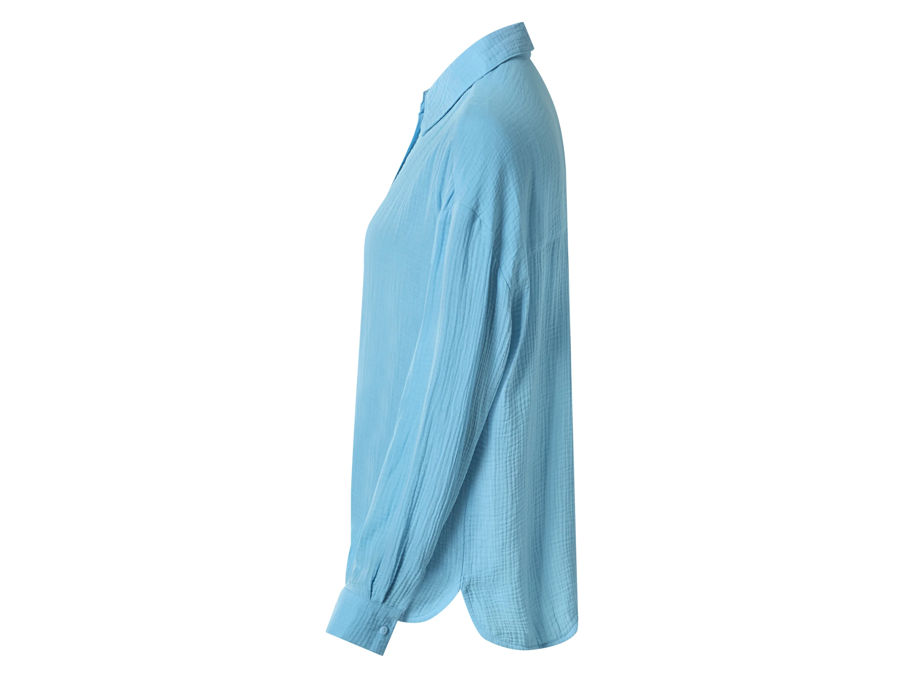 ESMARA® Damen Bluse langarm Musselin (Blau, XS(32/34)) – Bild 4 von 4