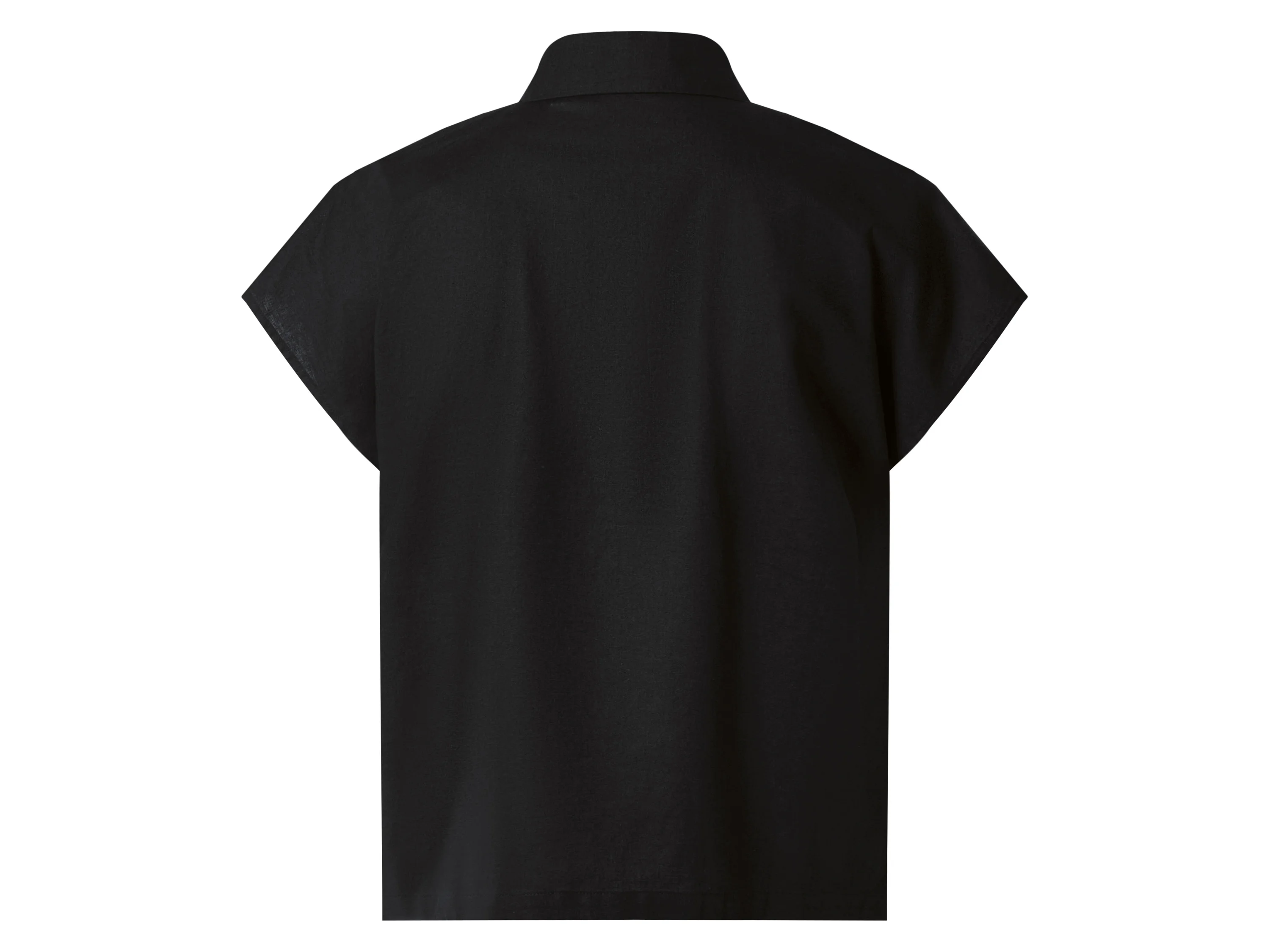 ESMARA® Damen Bluse mit Leinen (Schwarz, S (36/38)) – Bild 3 von 3