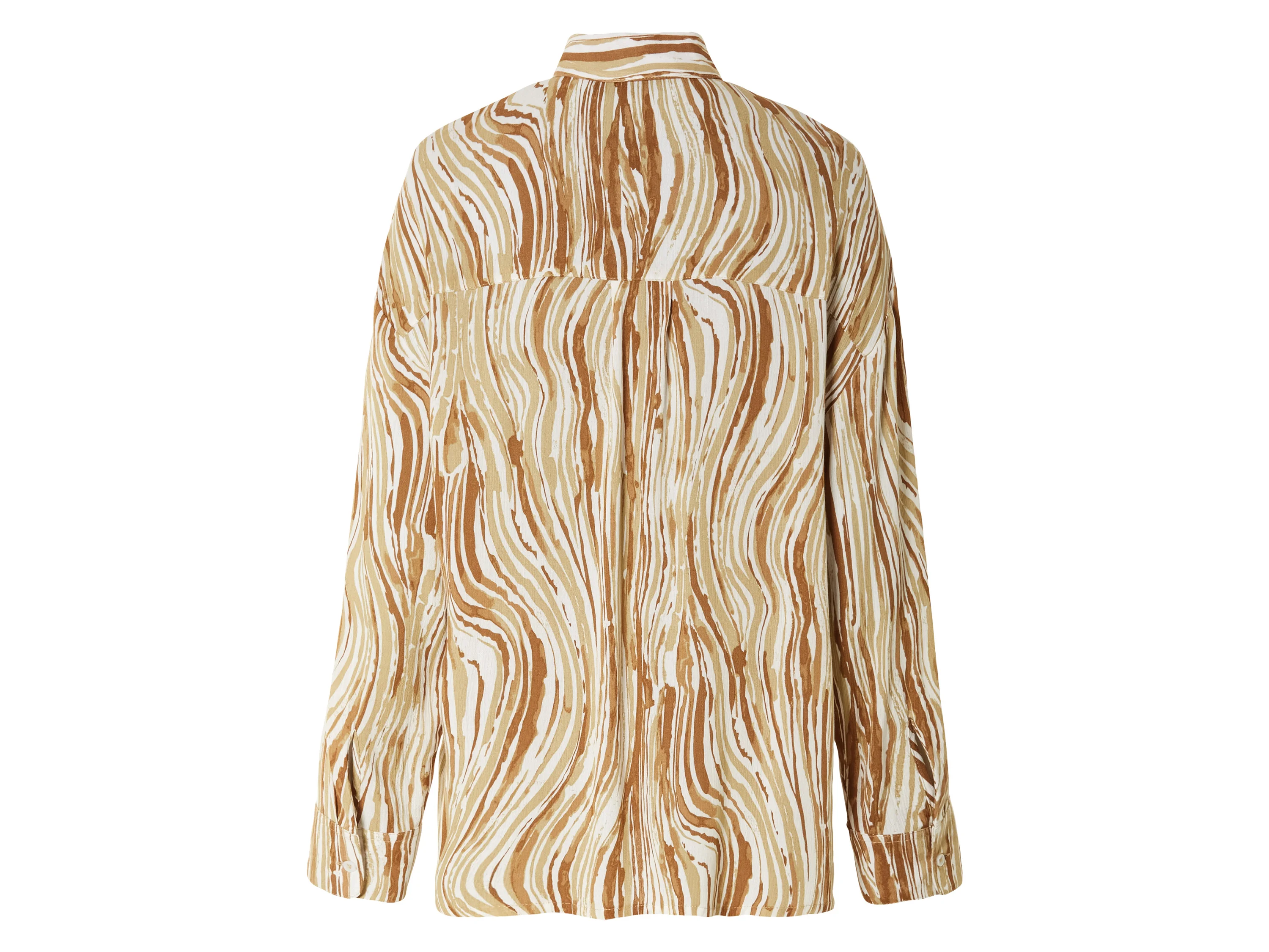 ESMARA® Damen Bluse Oversize (Muster weiß/beige, 38) – Bild 3 von 3