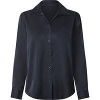 ESMARA® Damen Bluse Satin (Navy, M(40/42))