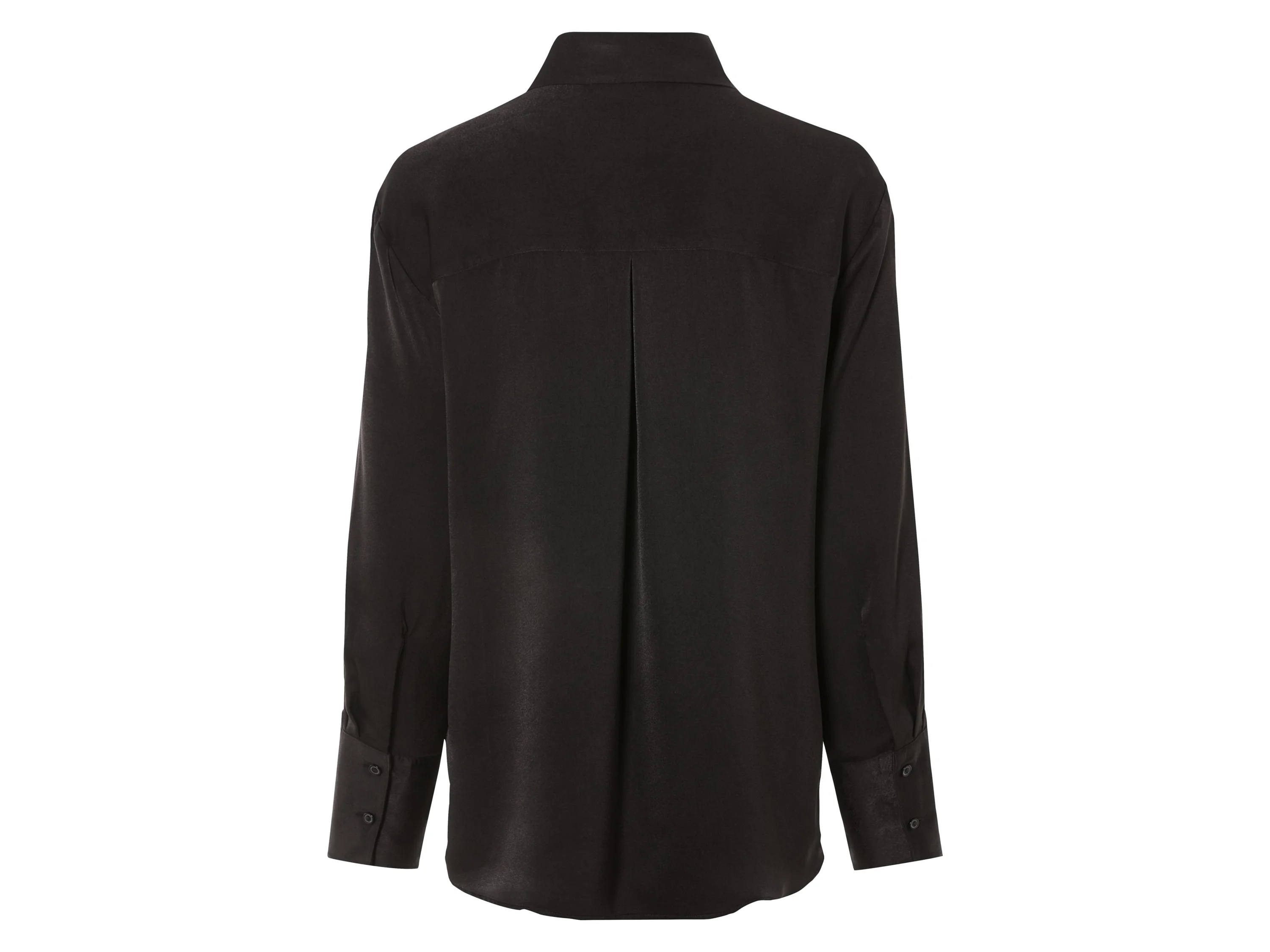 ESMARA® Damen Bluse Satin (Schwarz, 40) – Bild 3 von 4
