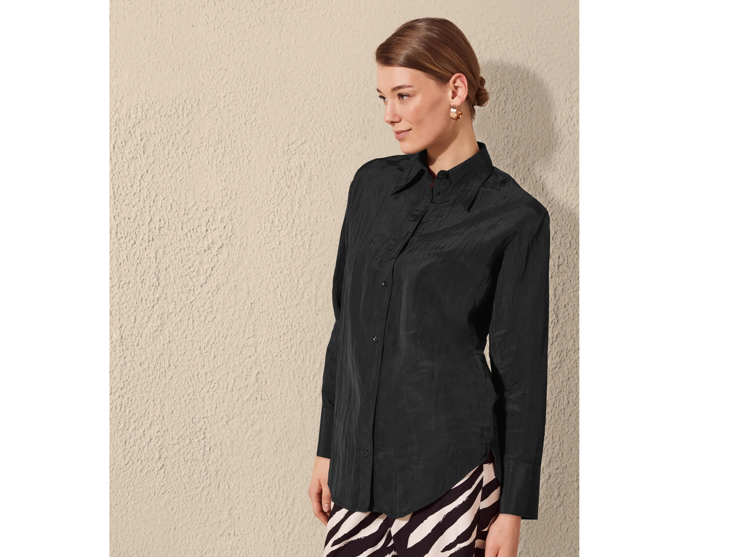 ESMARA® Damen Bluse (Schwarz, 38) – Bild 2 von 4