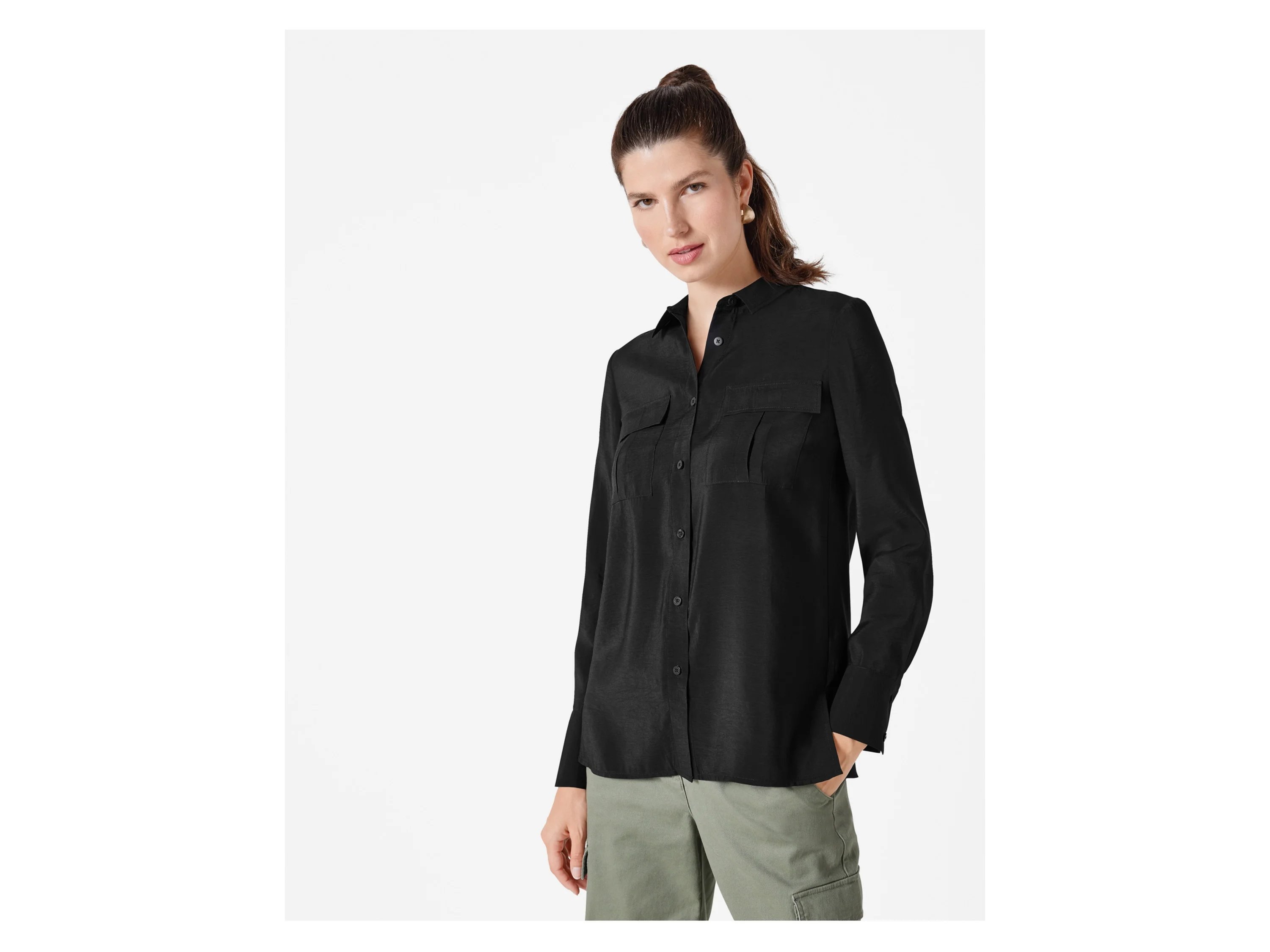 ESMARA® Damen Bluse (Schwarz, 42) – Bild 2 von 4