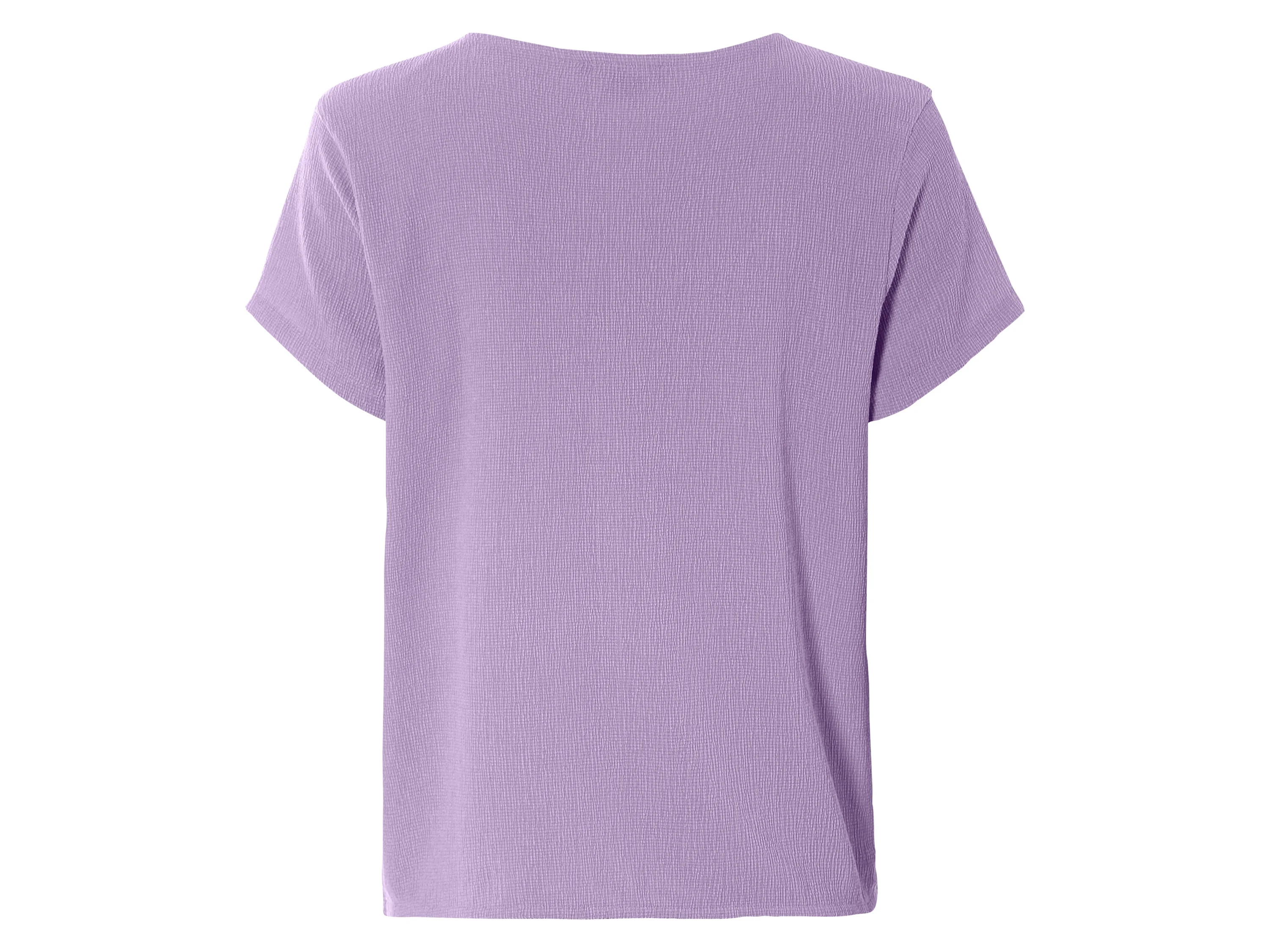 ESMARA® Damen Bluse Struktur mit Knoten (Lila, L (44/46)) – Bild 3 von 4