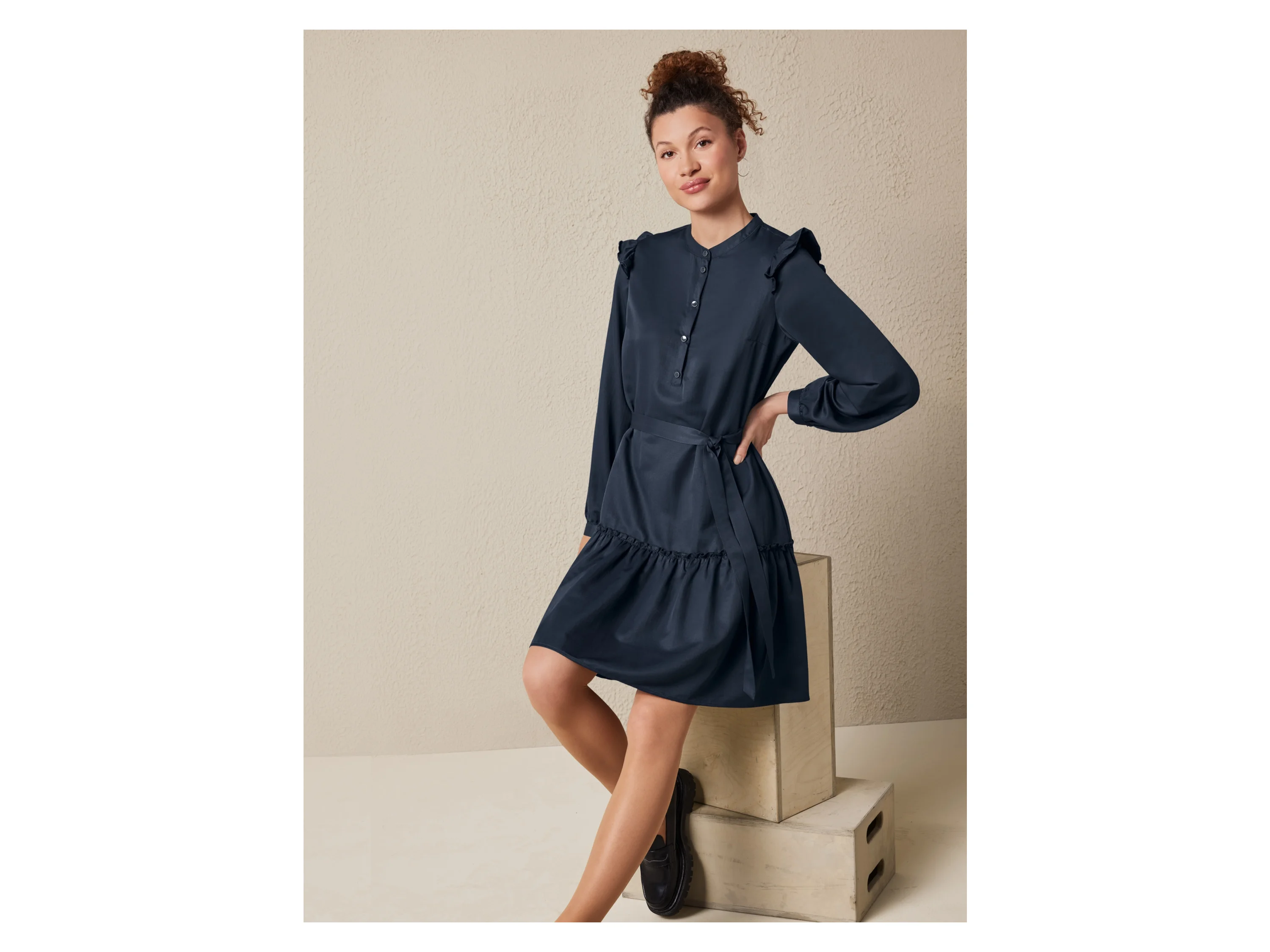 ESMARA® Damen Blusenkleid (Marine, 34) – Bild 2 von 4
