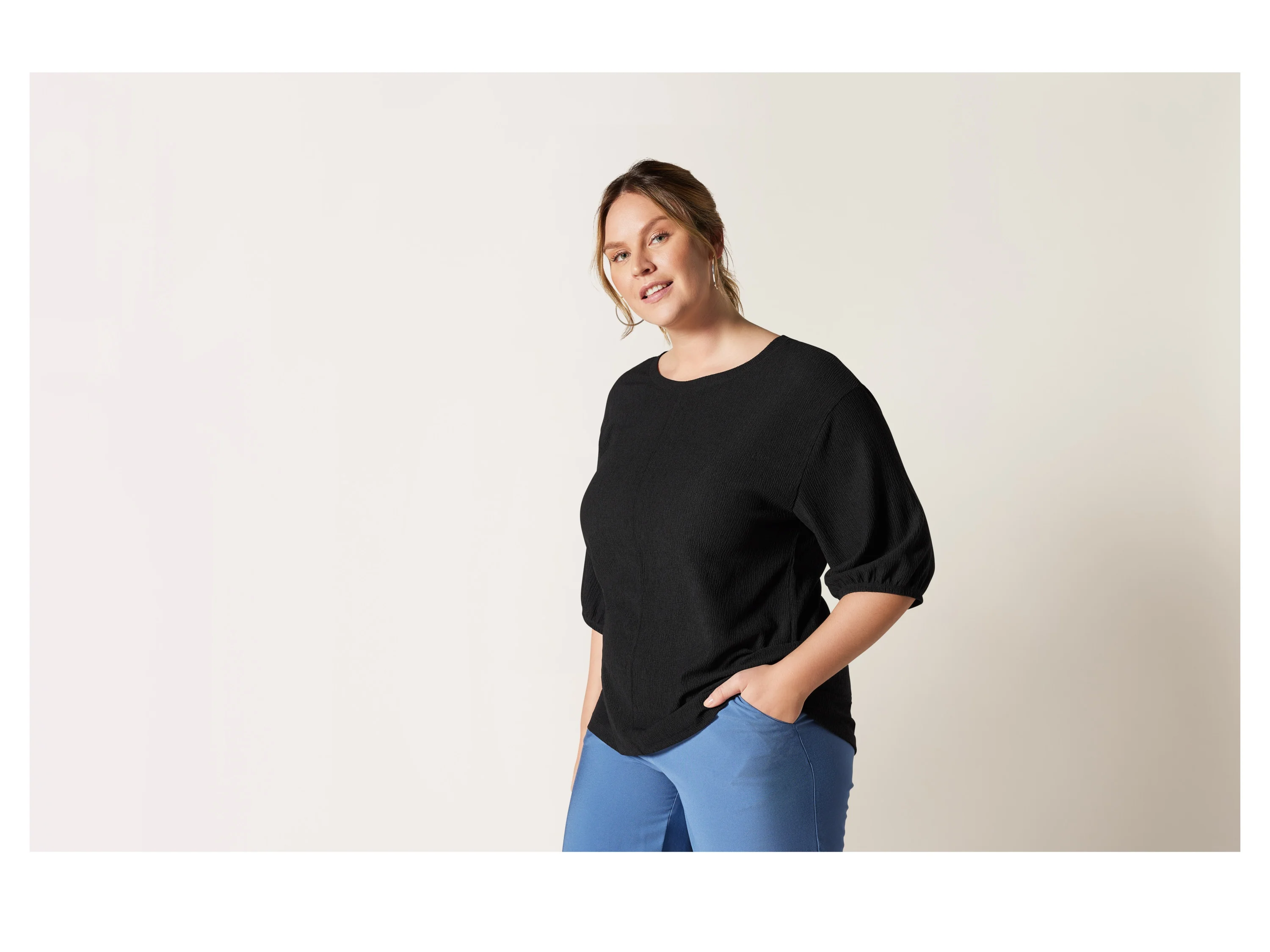 ESMARA® Damen Blusenshirt (Schwarz, 50) – Bild 2 von 4