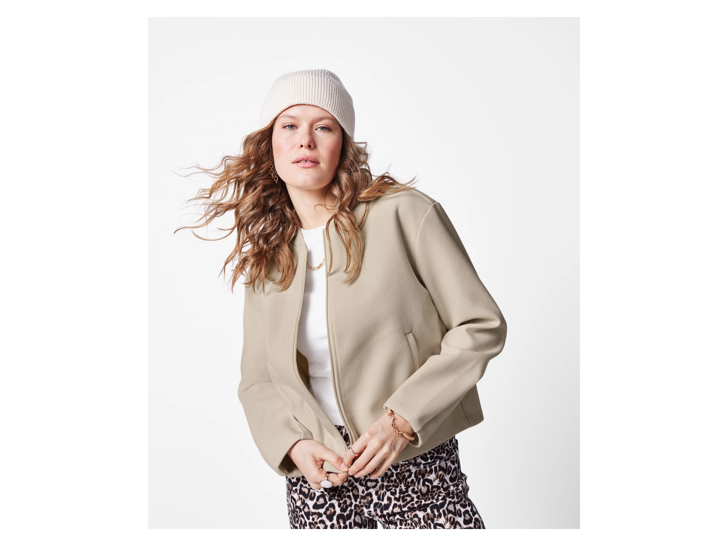 ESMARA® Damen Bomberjacke (Beige, XS(32/34)) – Bild 2 von 4