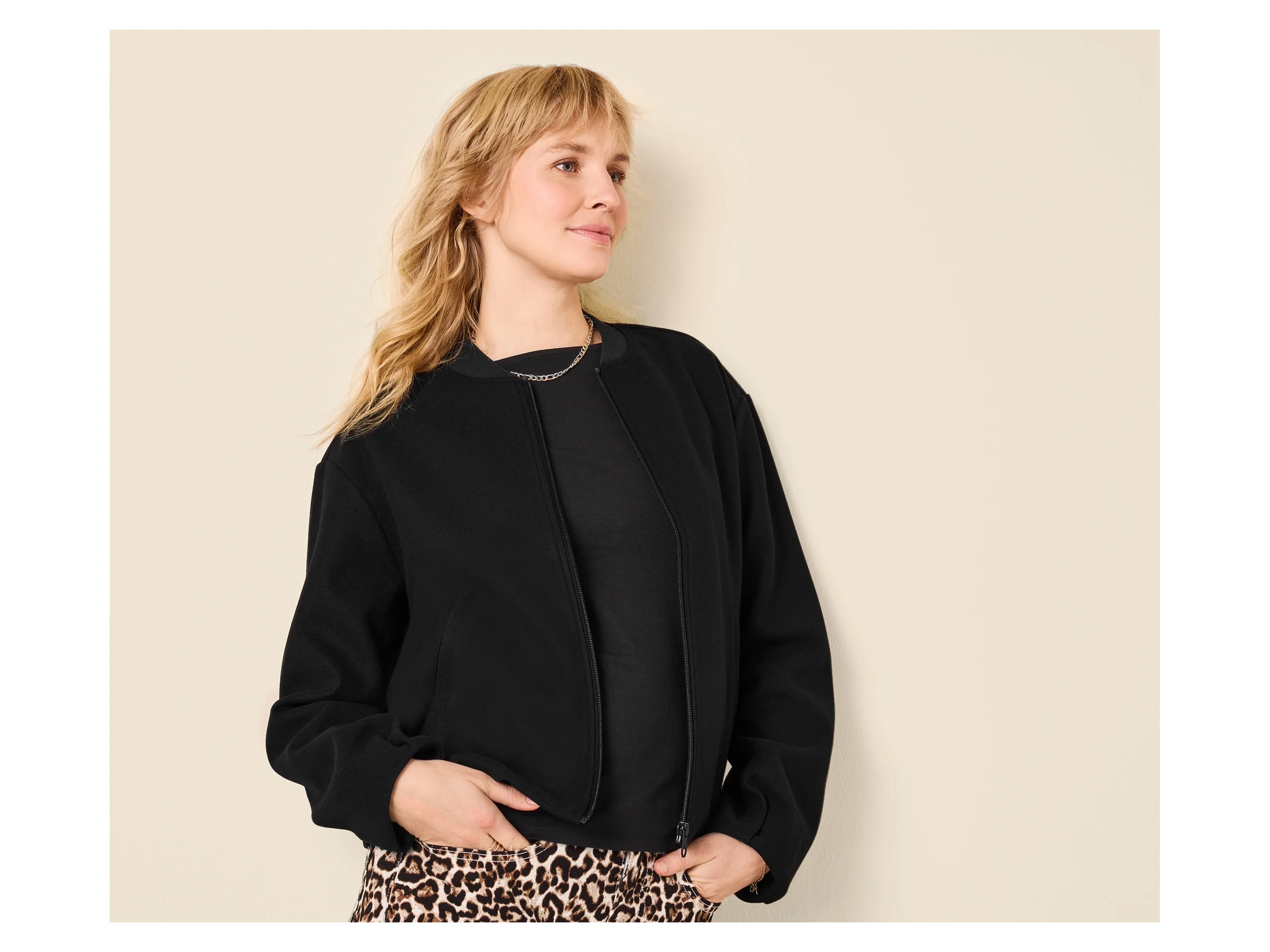 ESMARA® Damen Bomberjacke (Schwarz, M(40/42)) – Bild 2 von 3