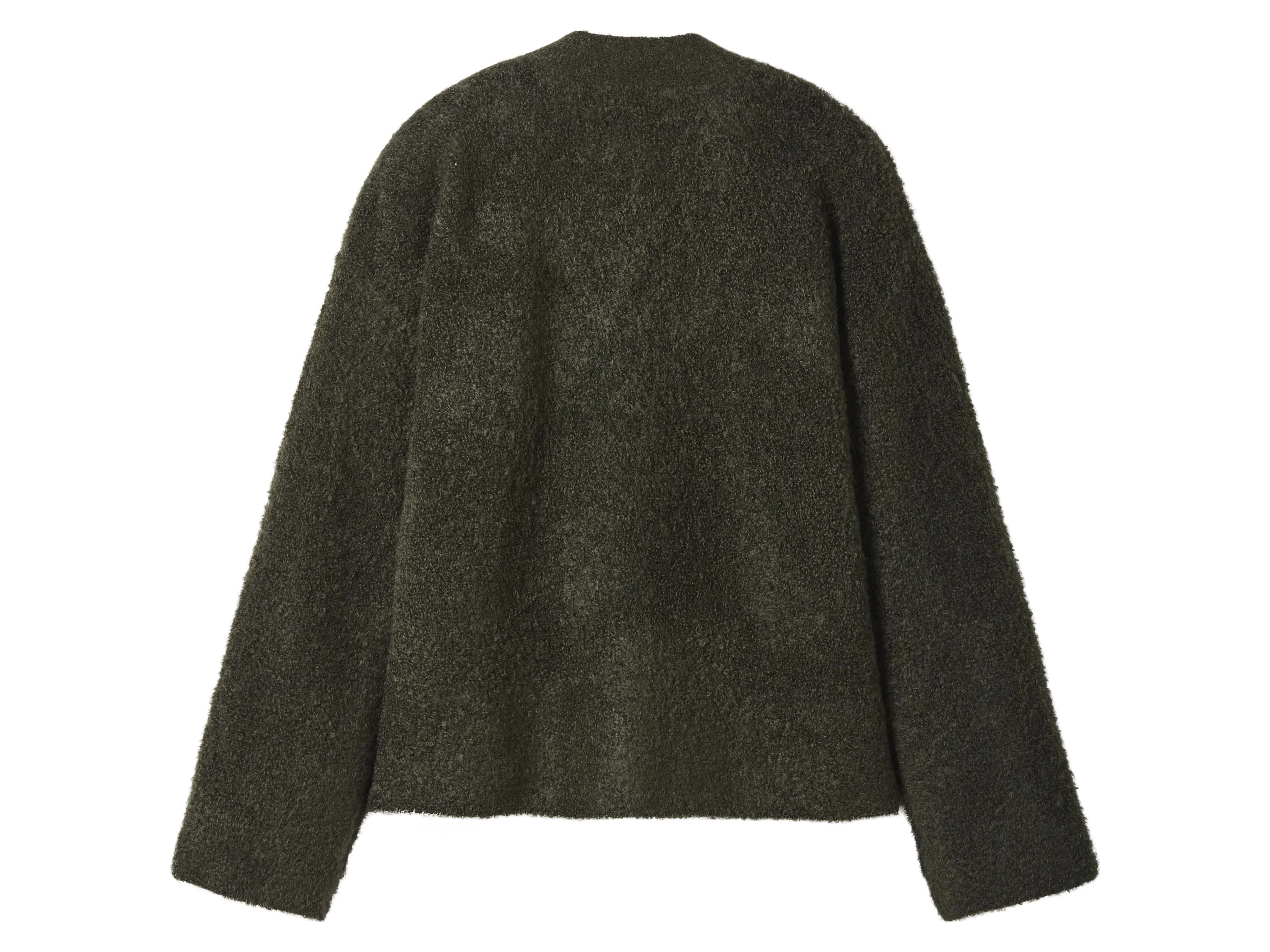 ESMARA® Damen Bouclé-Strickcardigan (Olive, XS(32/34)) – Bild 3 von 3