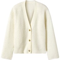 ESMARA® Damen Bouclé-Strickcardigan (Weiß, S(36/38))