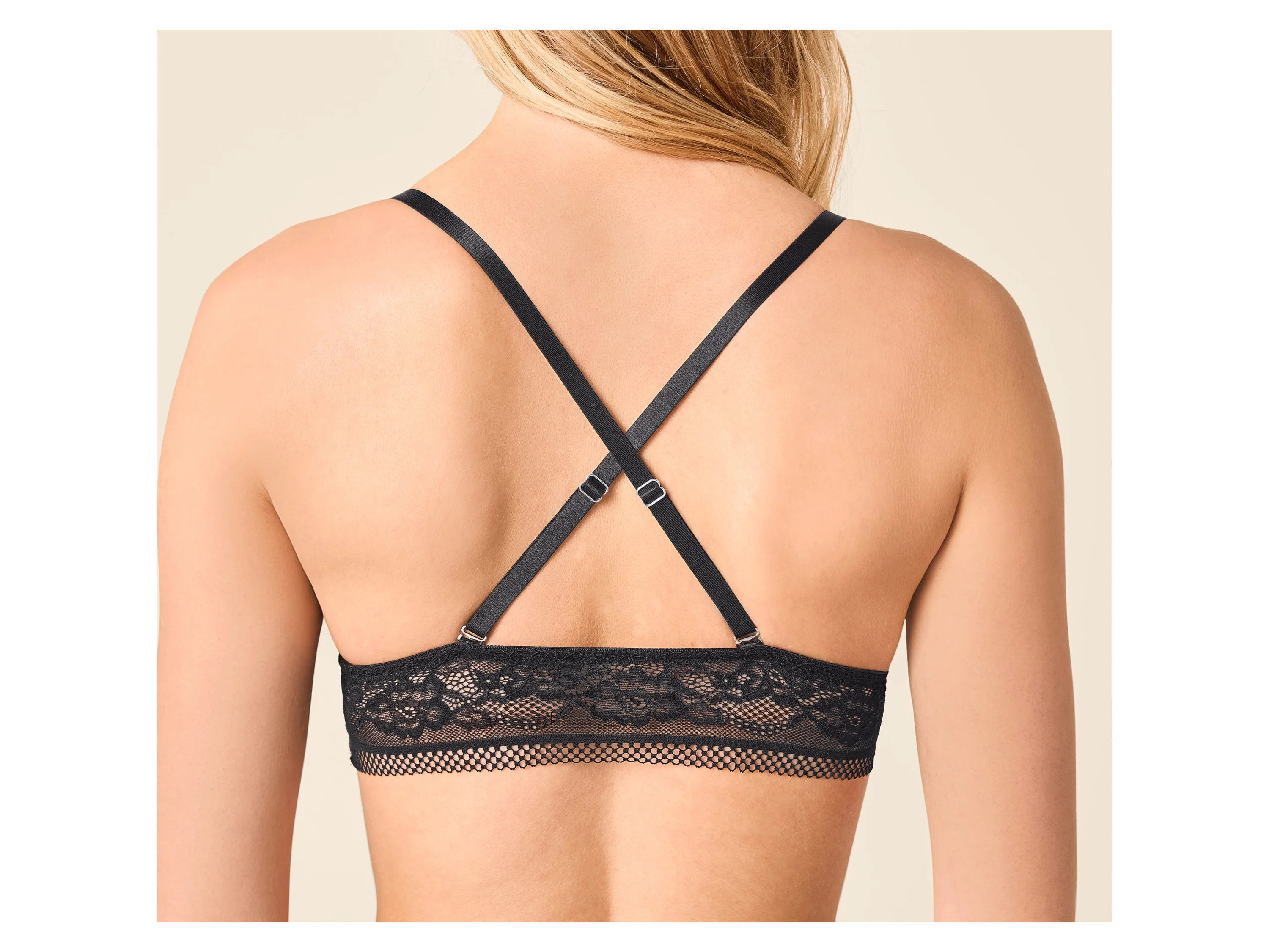 ESMARA® Damen Bralette mit Spitze (Schwarz, L(44/46)) – Bild 3 von 3