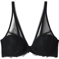 ESMARA® Damen Bügel-BH, mit Spitze (Schwarz, 80B)