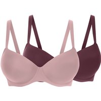 ESMARA® Damen Bügel-BH, 2 Stück (rot/pink, 85D)