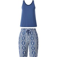 ESMARA® Damen Capri-Pyjama (Blau, XL (48/50))