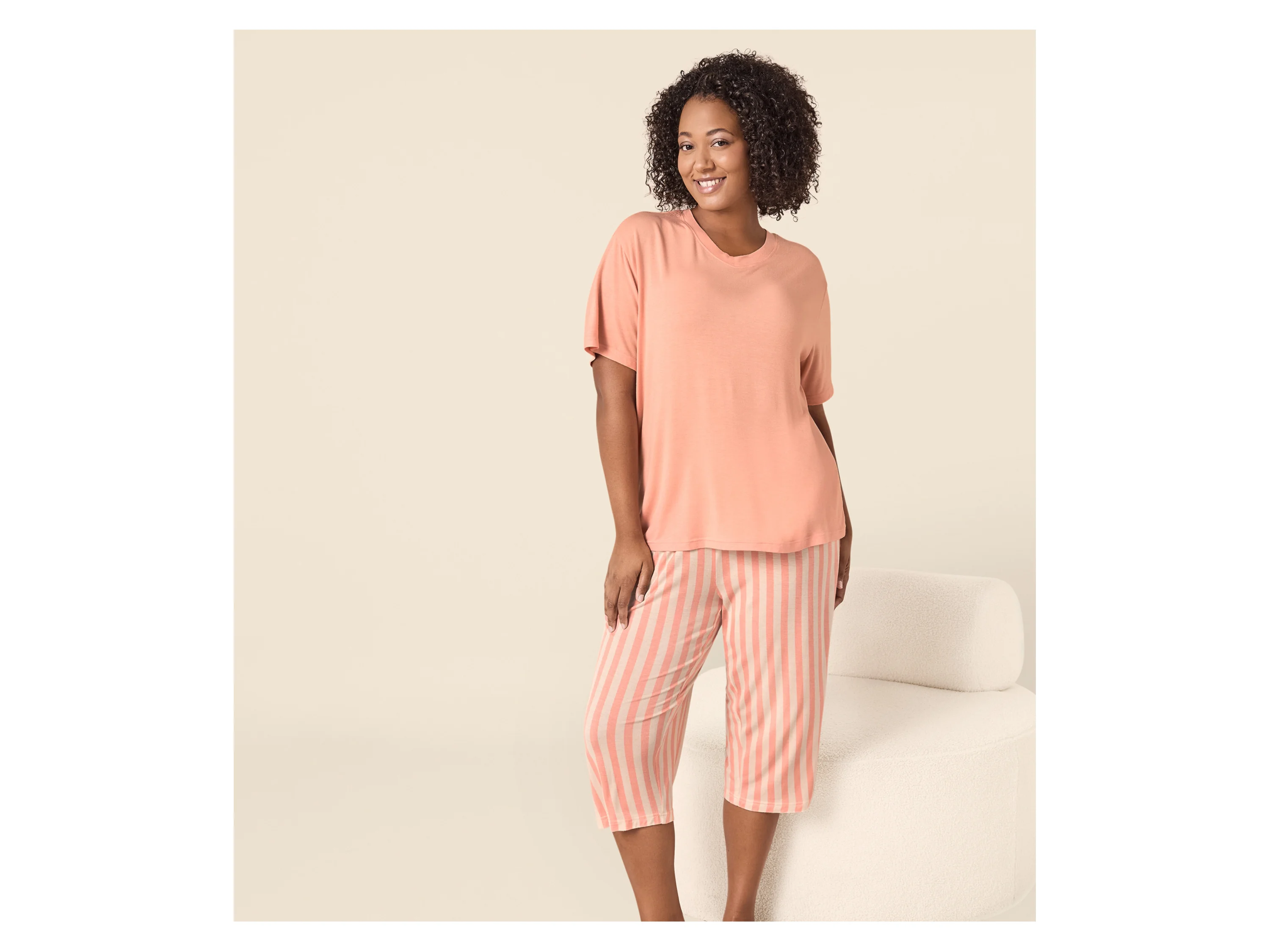 ESMARA® Damen Capri-Pyjama (Koralle, XXL (52/54)) – Bild 2 von 4