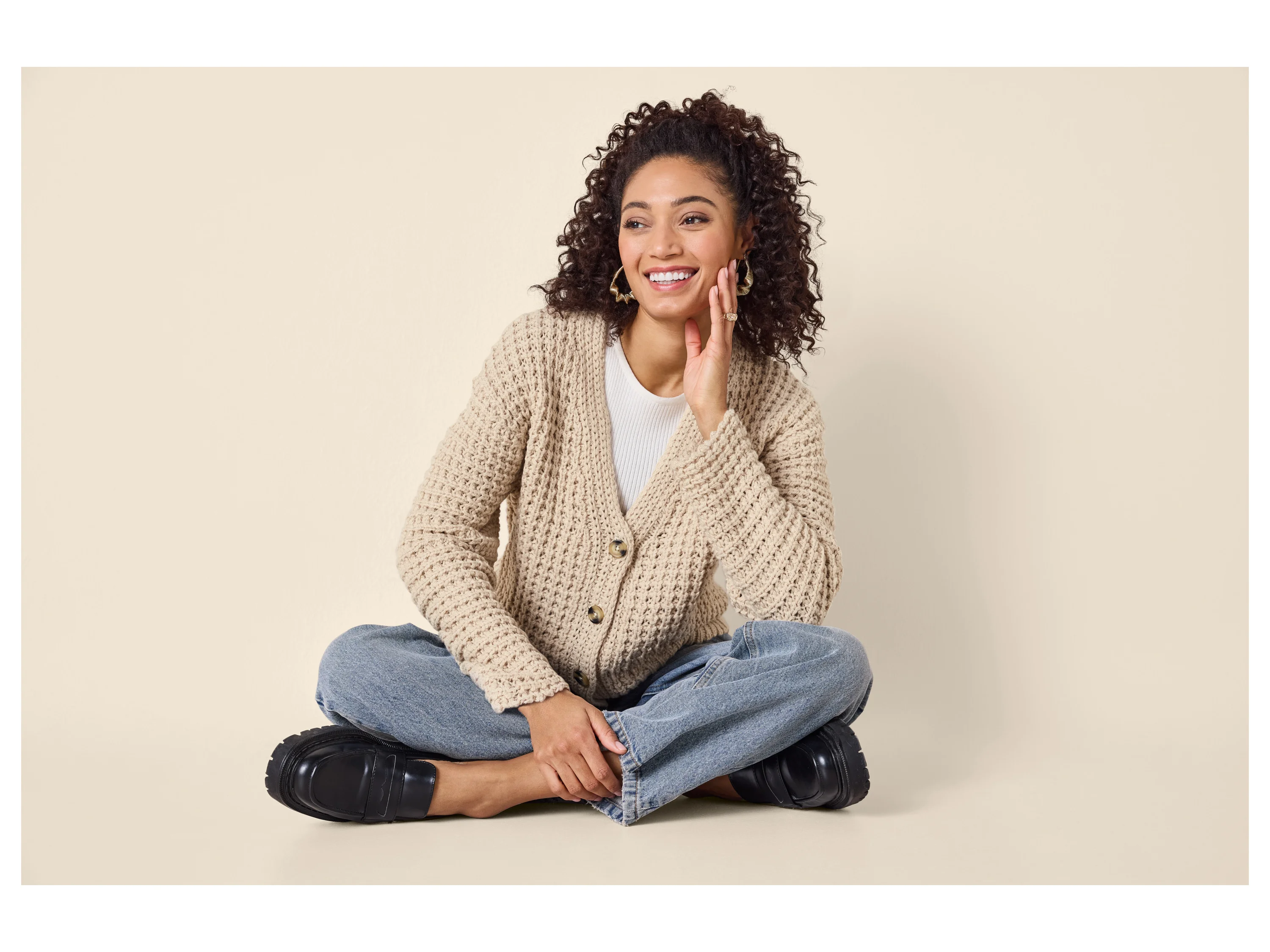 ESMARA® Damen Cardigan (Beige, M(40/42)) – Bild 2 von 4