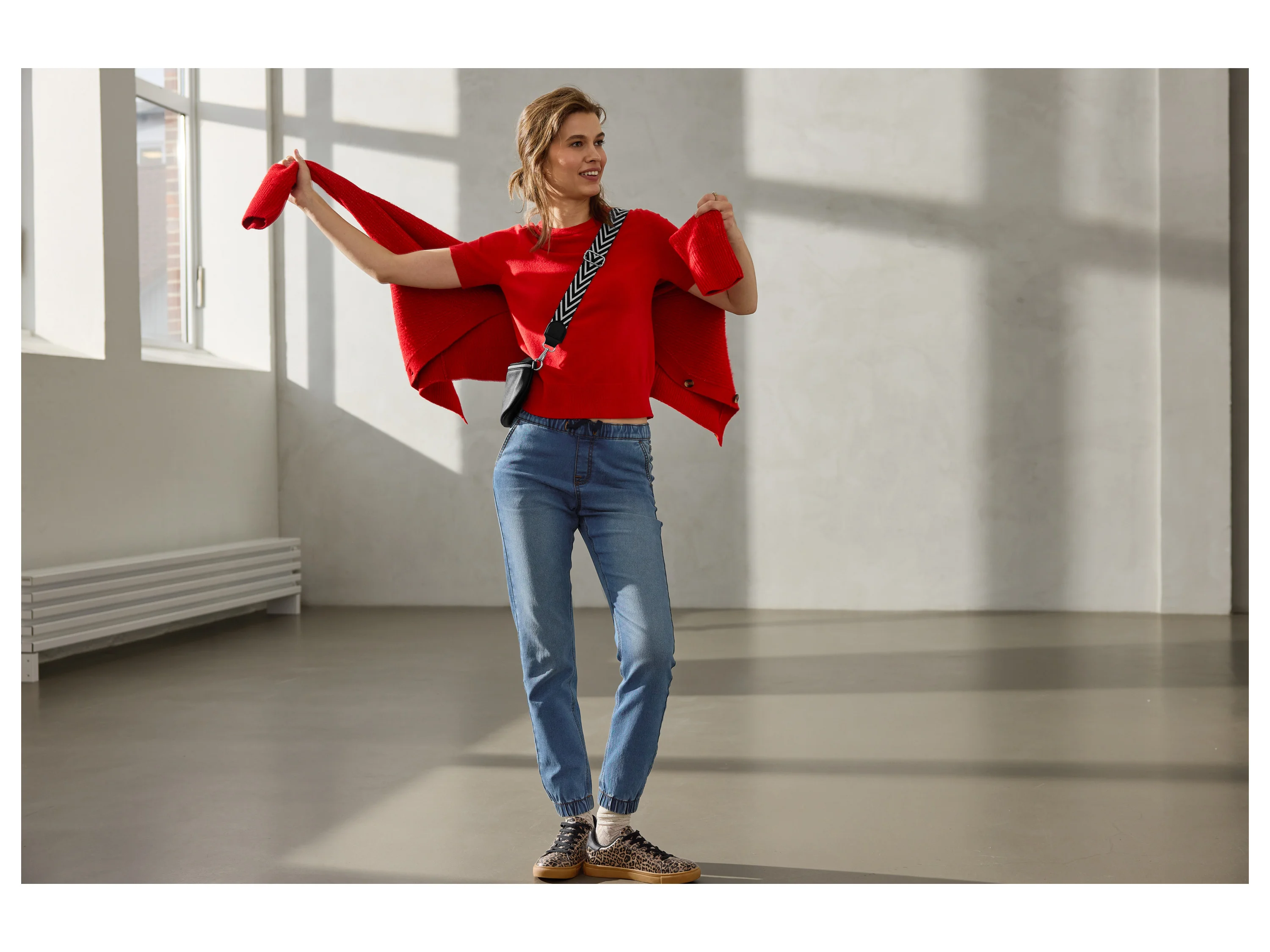 ESMARA® Damen Cardigan Grobstrick (Rot, L(44/46)) – Bild 4 von 4