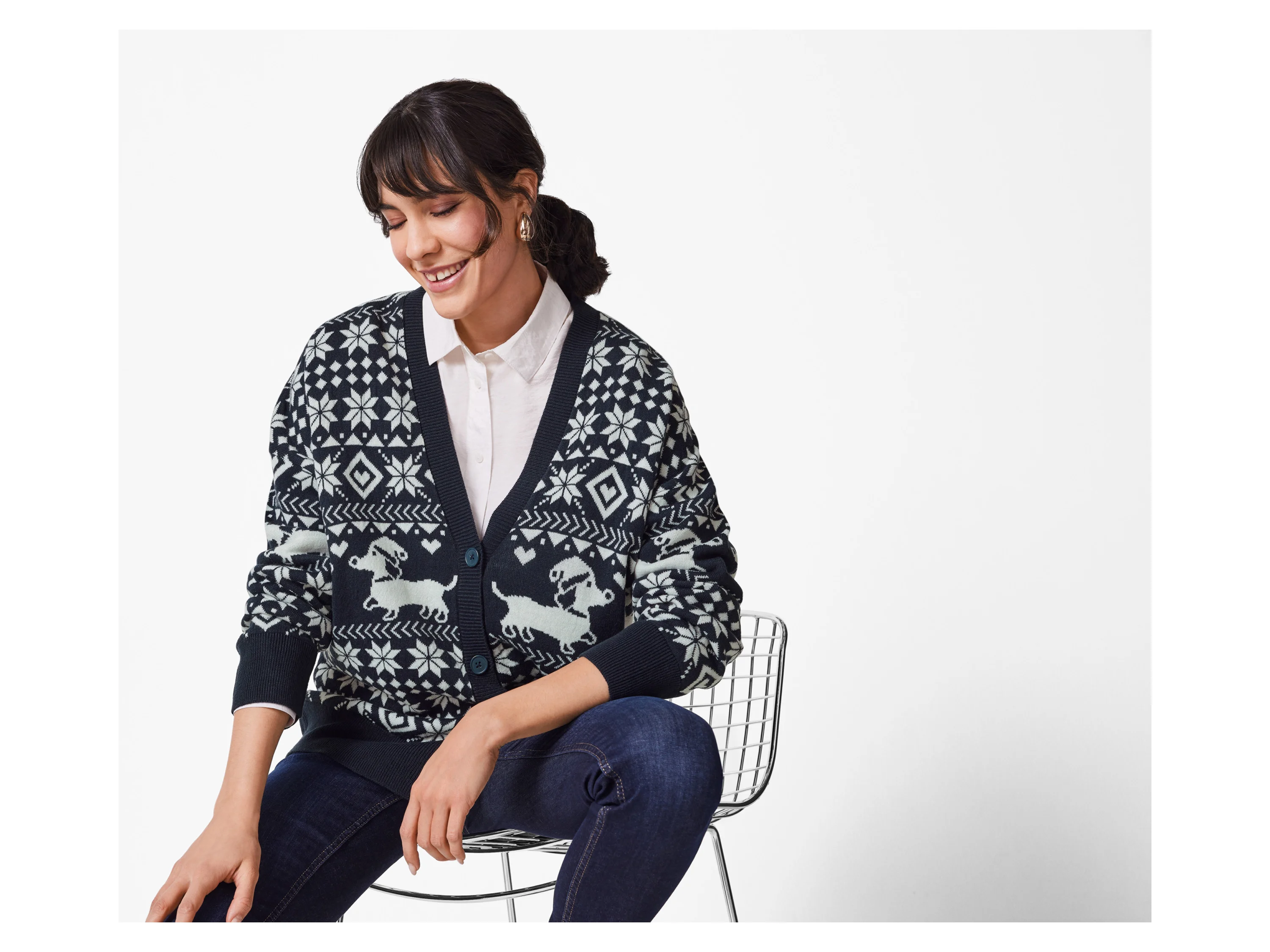 ESMARA® Damen Cardigan (Navy, XS(32/34)) – Bild 2 von 3