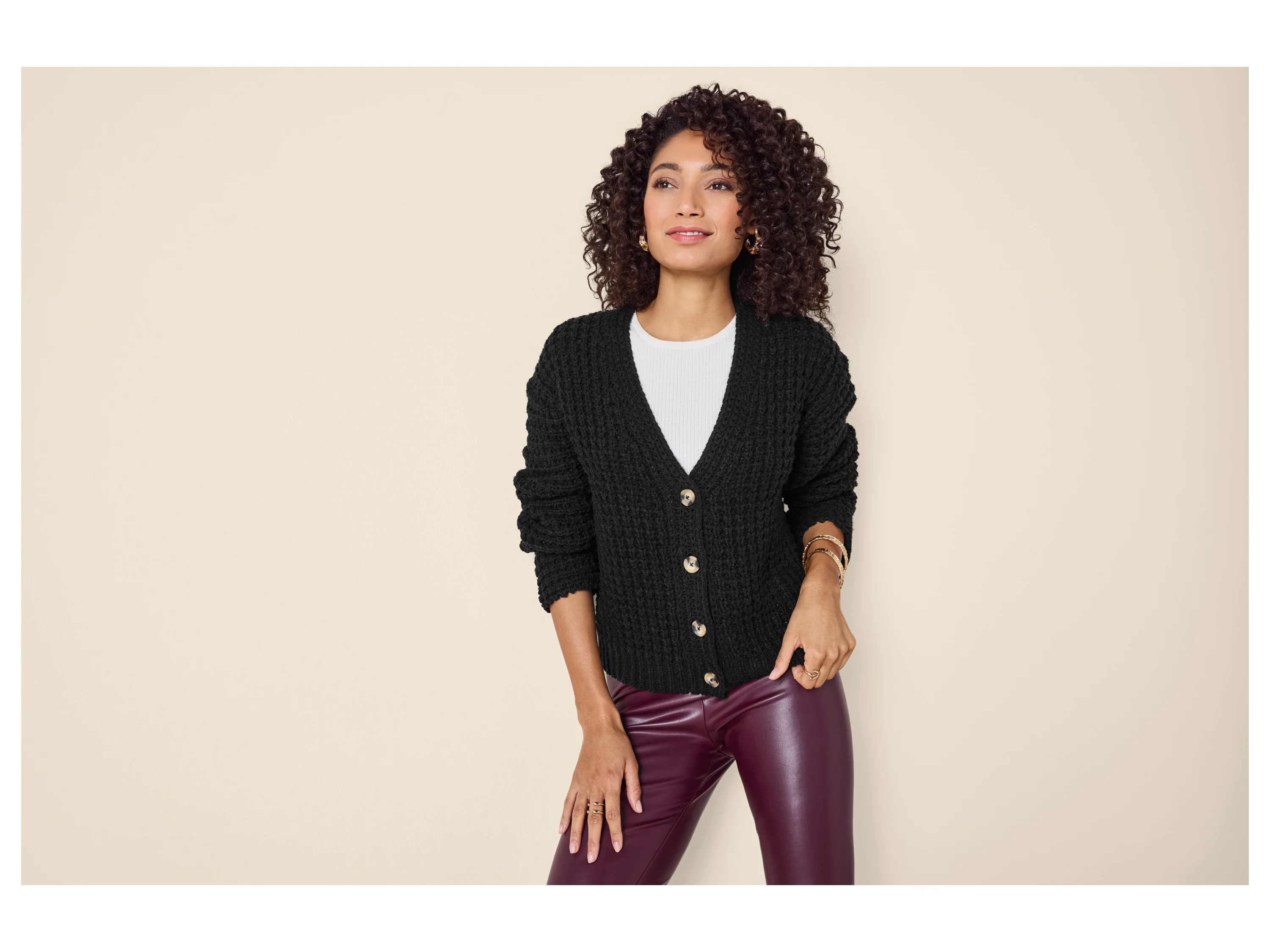 ESMARA® Damen Cardigan (Schwarz, M(40/42)) – Bild 2 von 3