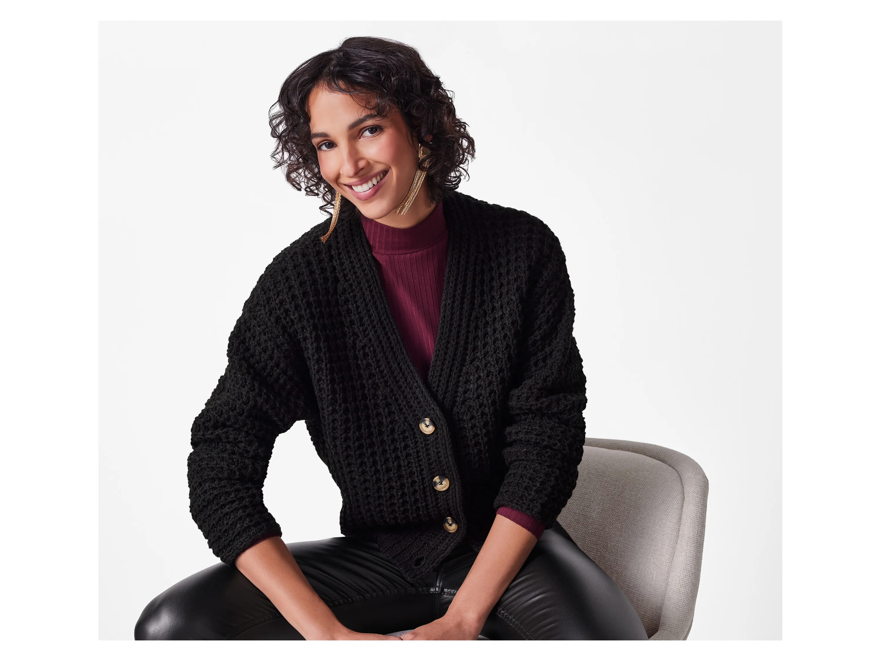 ESMARA® Damen Cardigan (Schwarz, S(36/38)) – Bild 2 von 3