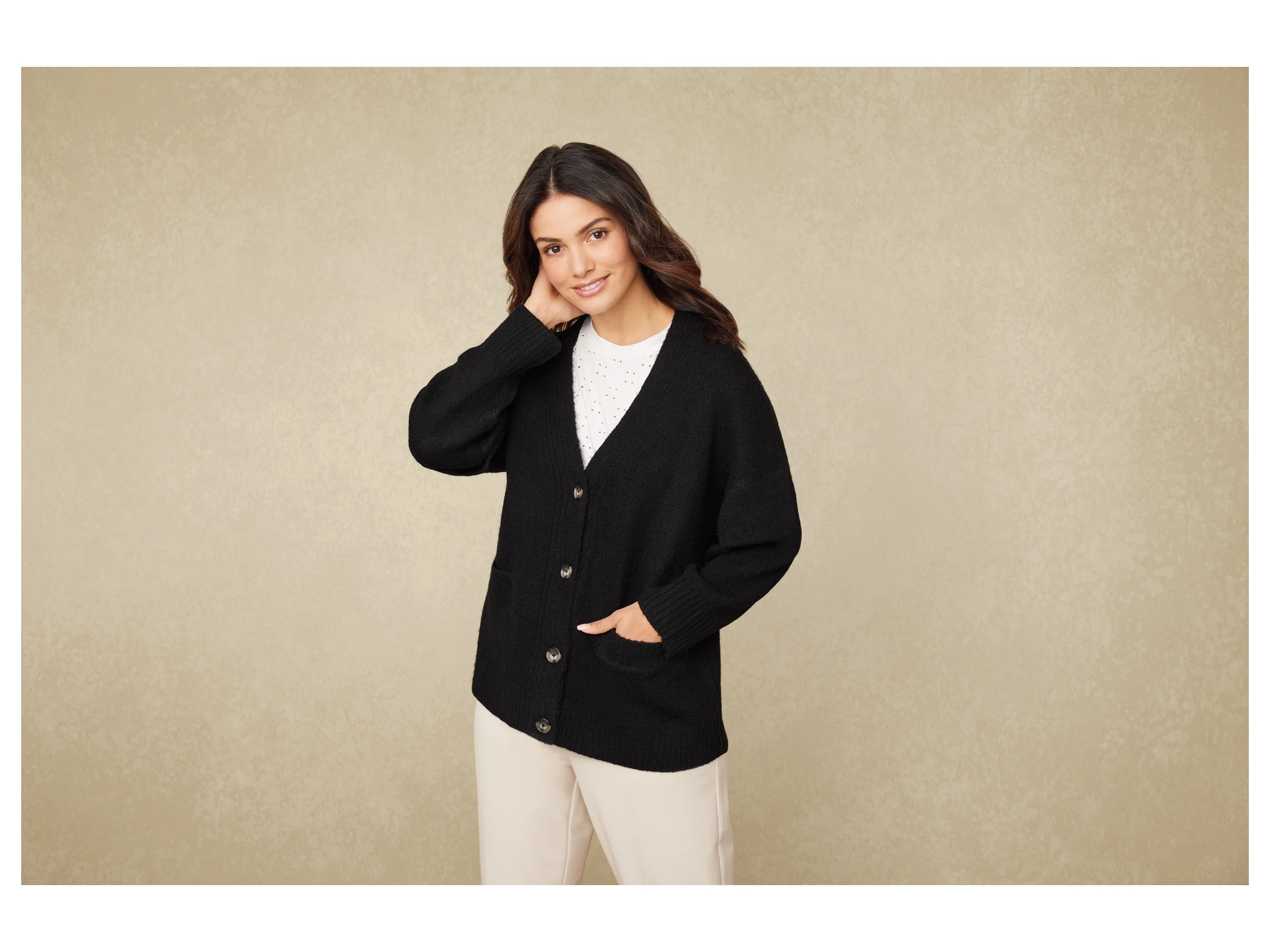 ESMARA® Damen Cardigan (Schwarz, M(40/42)) – Bild 2 von 4