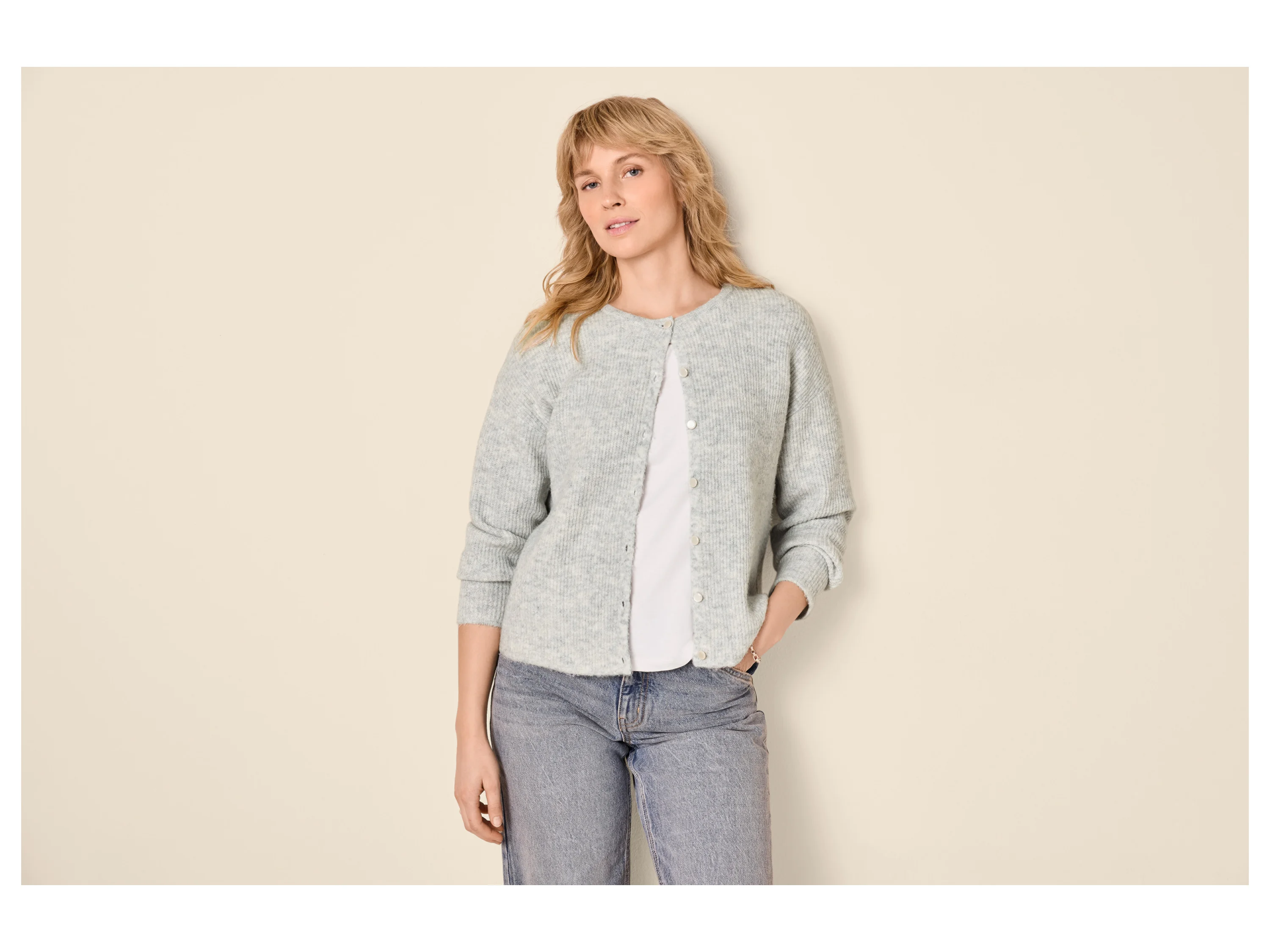 ESMARA® Damen Cardigan Strick (Grau, M(40/42)) – Bild 2 von 3