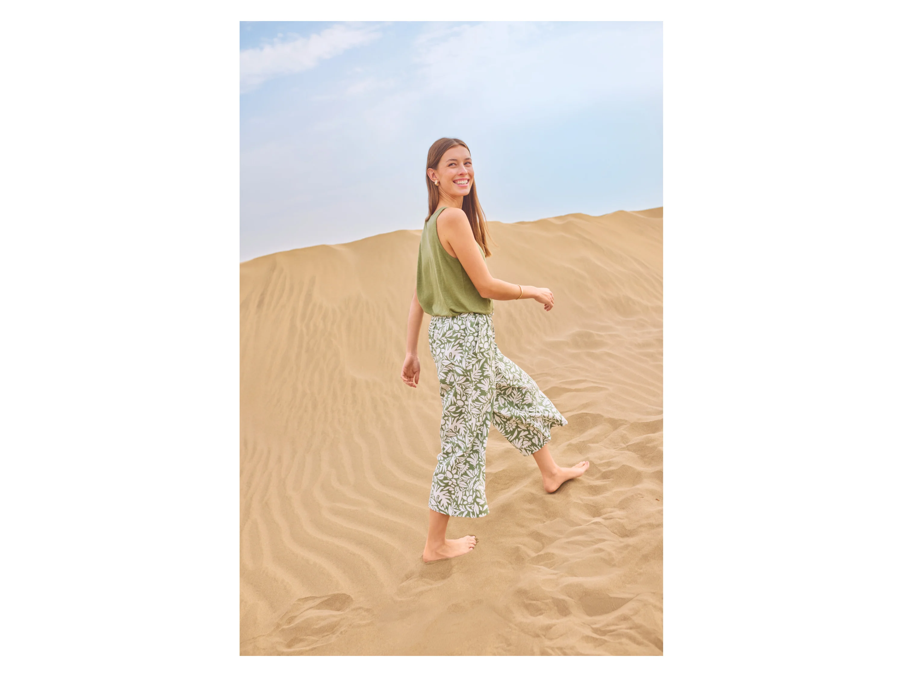 ESMARA® Damen Culotte mit Leinen (Gemustert, XS (32/34)) – Bild 4 von 4