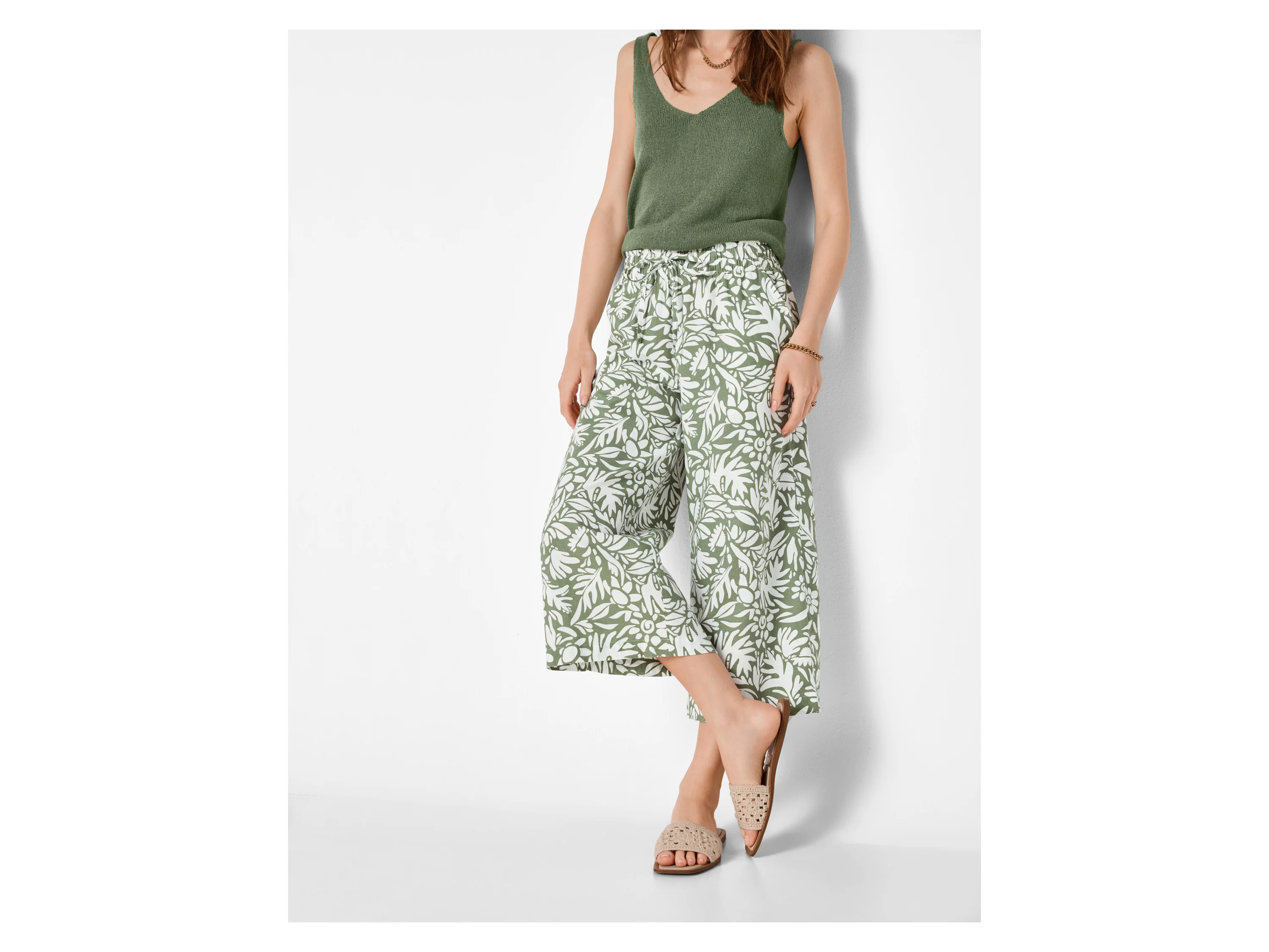 ESMARA® Damen Culotte mit Leinen (Gemustert, M (40/42)) – Bild 2 von 4
