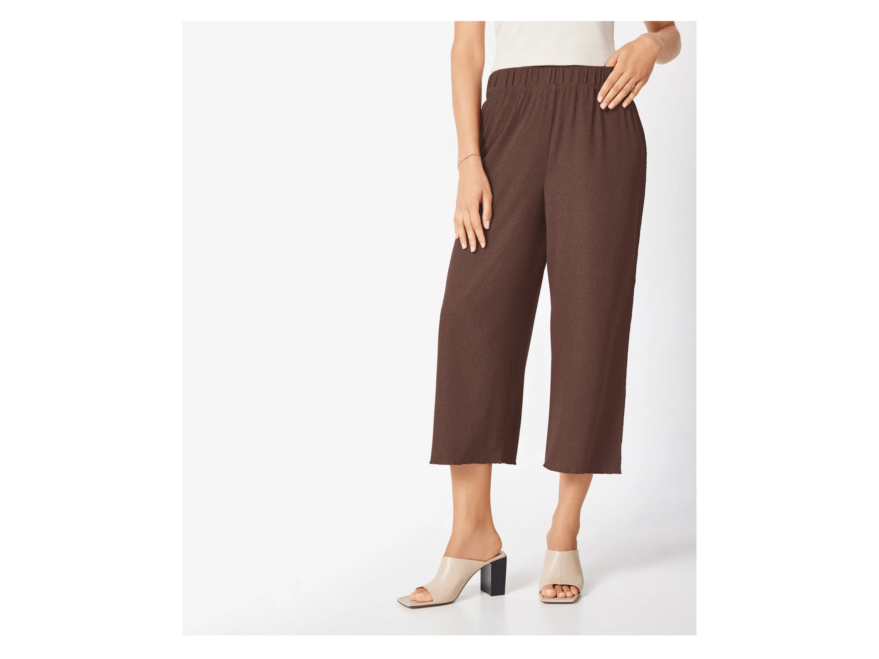 ESMARA® Damen Culotte Struktur (Braun, L (44/46)) – Bild 2 von 4