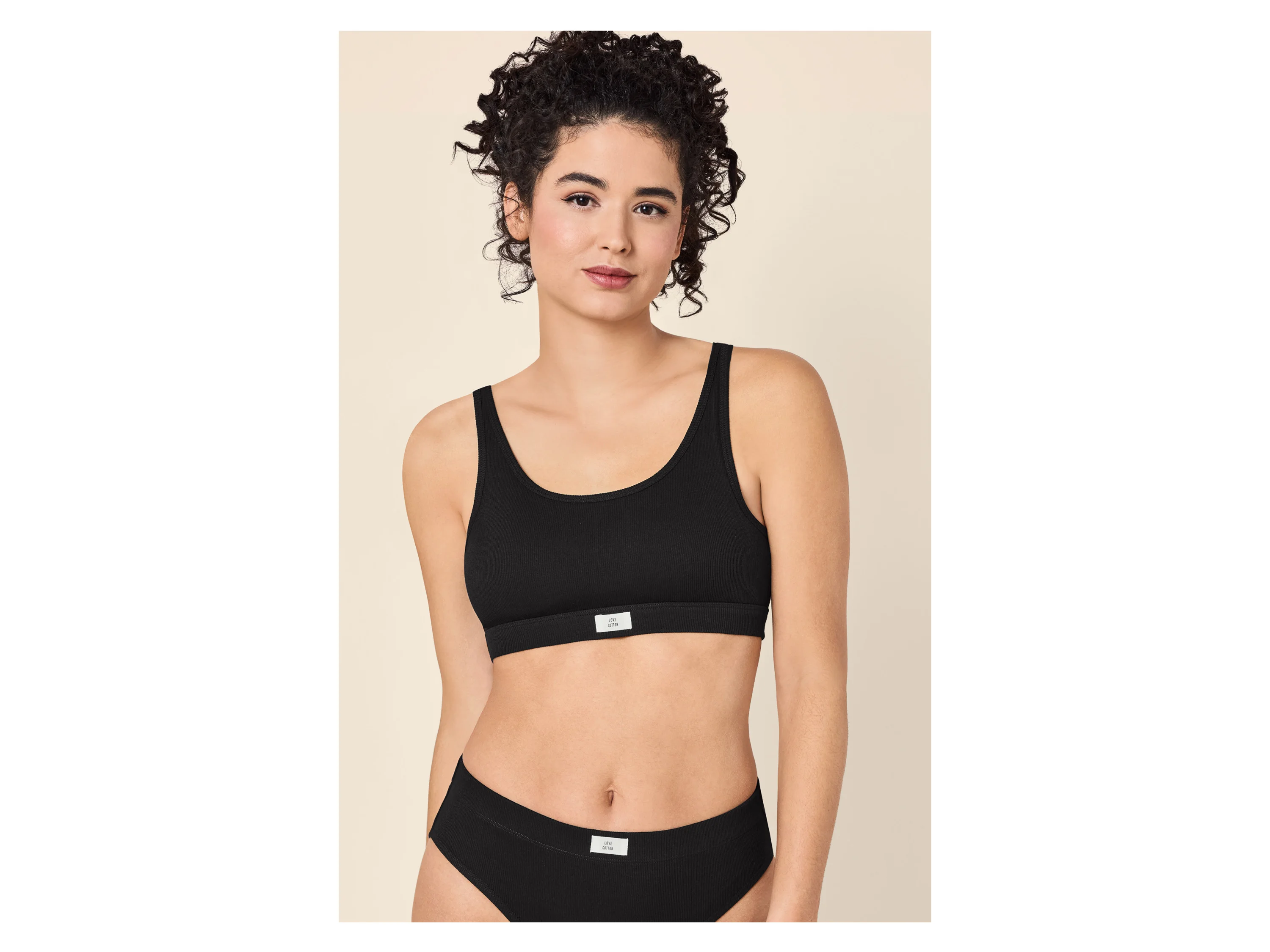 ESMARA® Damen Doppelripp-Bustier (Schwarz, L(44/46)) – Bild 2 von 2