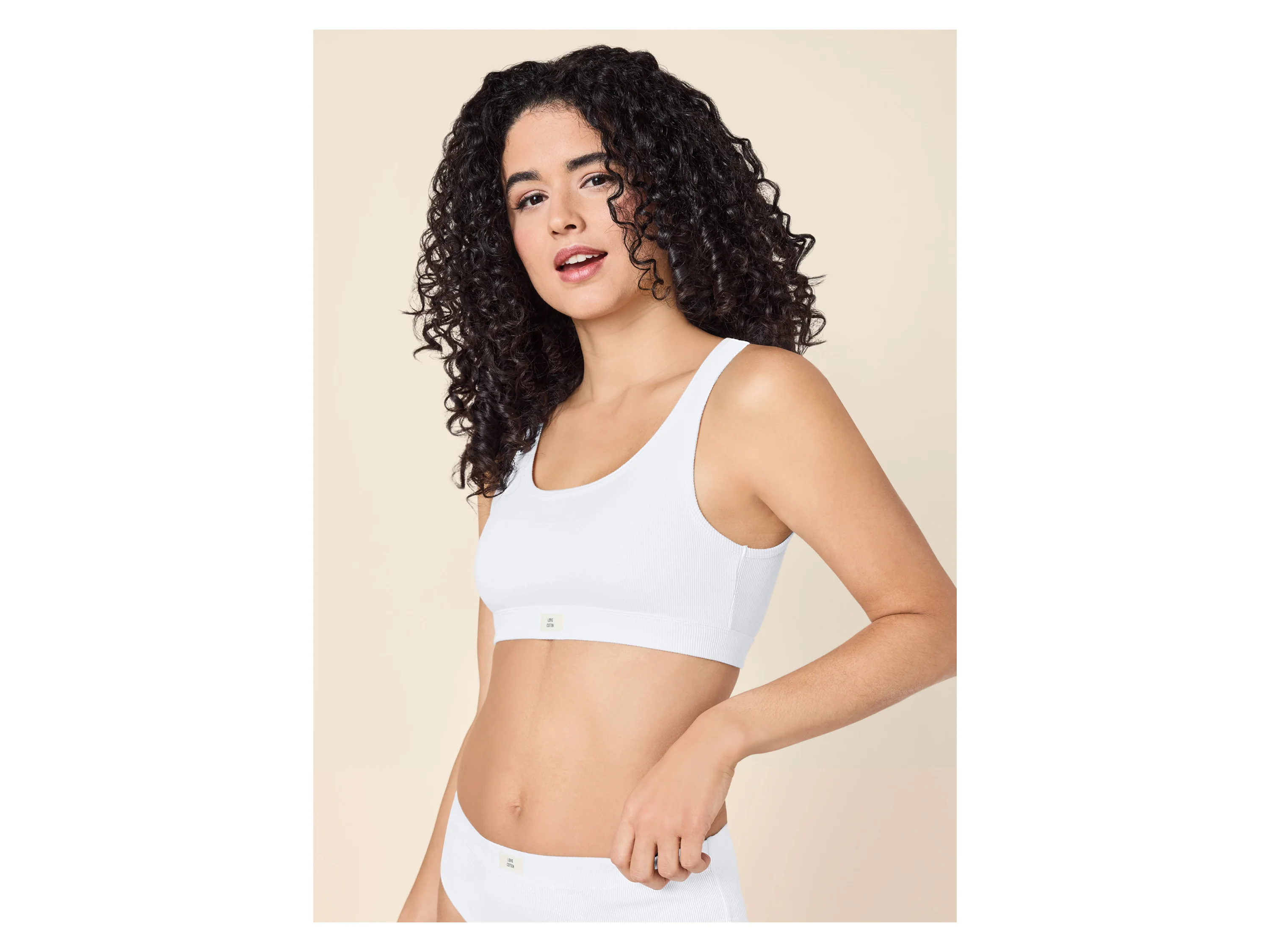 ESMARA® Damen Doppelripp-Bustier (Weiß, M(40/42)) – Bild 2 von 2
