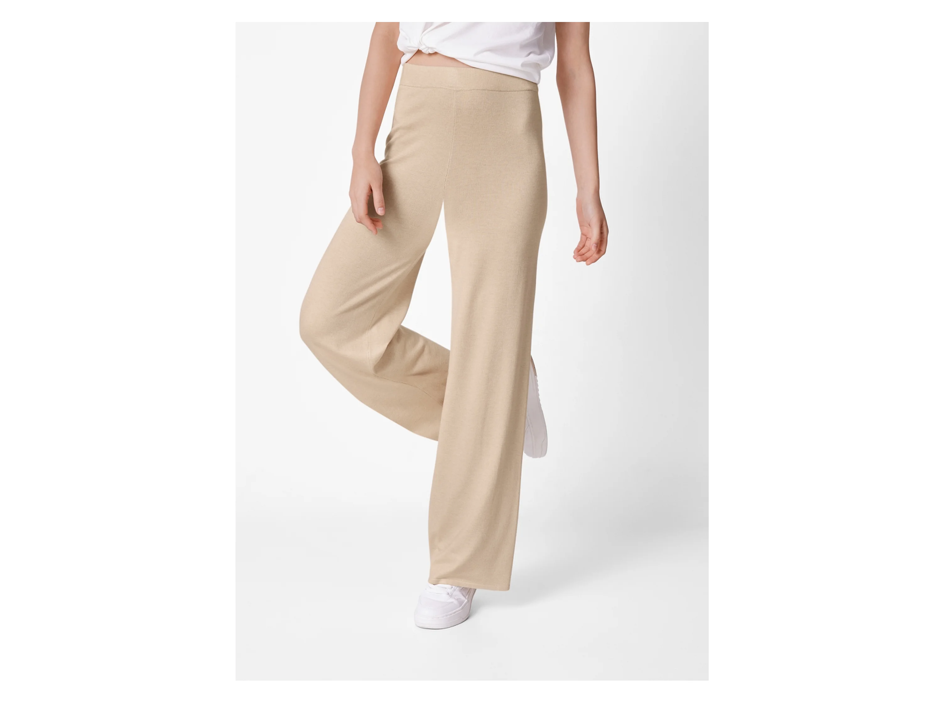 ESMARA® Damen Feinstrick Hose, besonders weich und anschmiegsam (Beige, XS(32/34)) – Bild 2 von 3