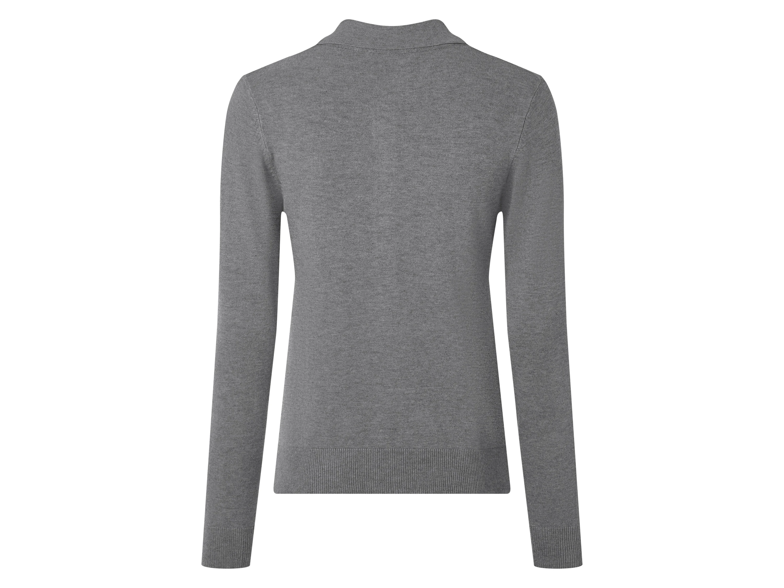 ESMARA® Damen Feinstrick-Polopullover (Grau, L (44/46)) – Bild 3 von 3
