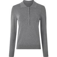 ESMARA® Damen Feinstrick-Polopullover (Grau, XS (32/34))