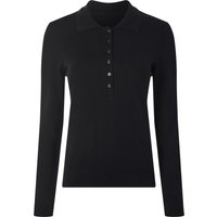 ESMARA® Damen Feinstrick-Polopullover (Schwarz, L (44/46))