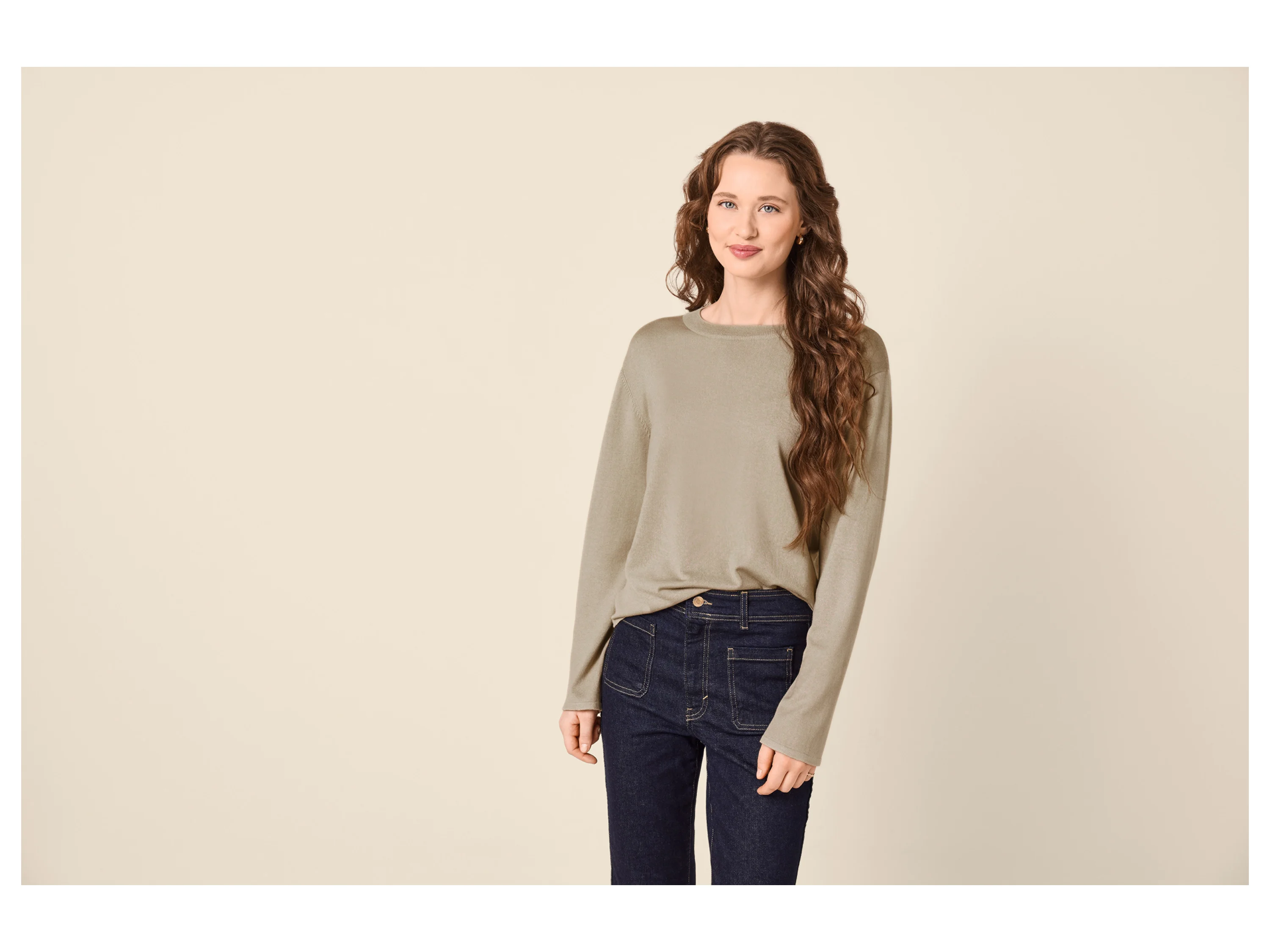 ESMARA® Damen Feinstrick-Pullover (Beige, L(44/46)) – Bild 2 von 4