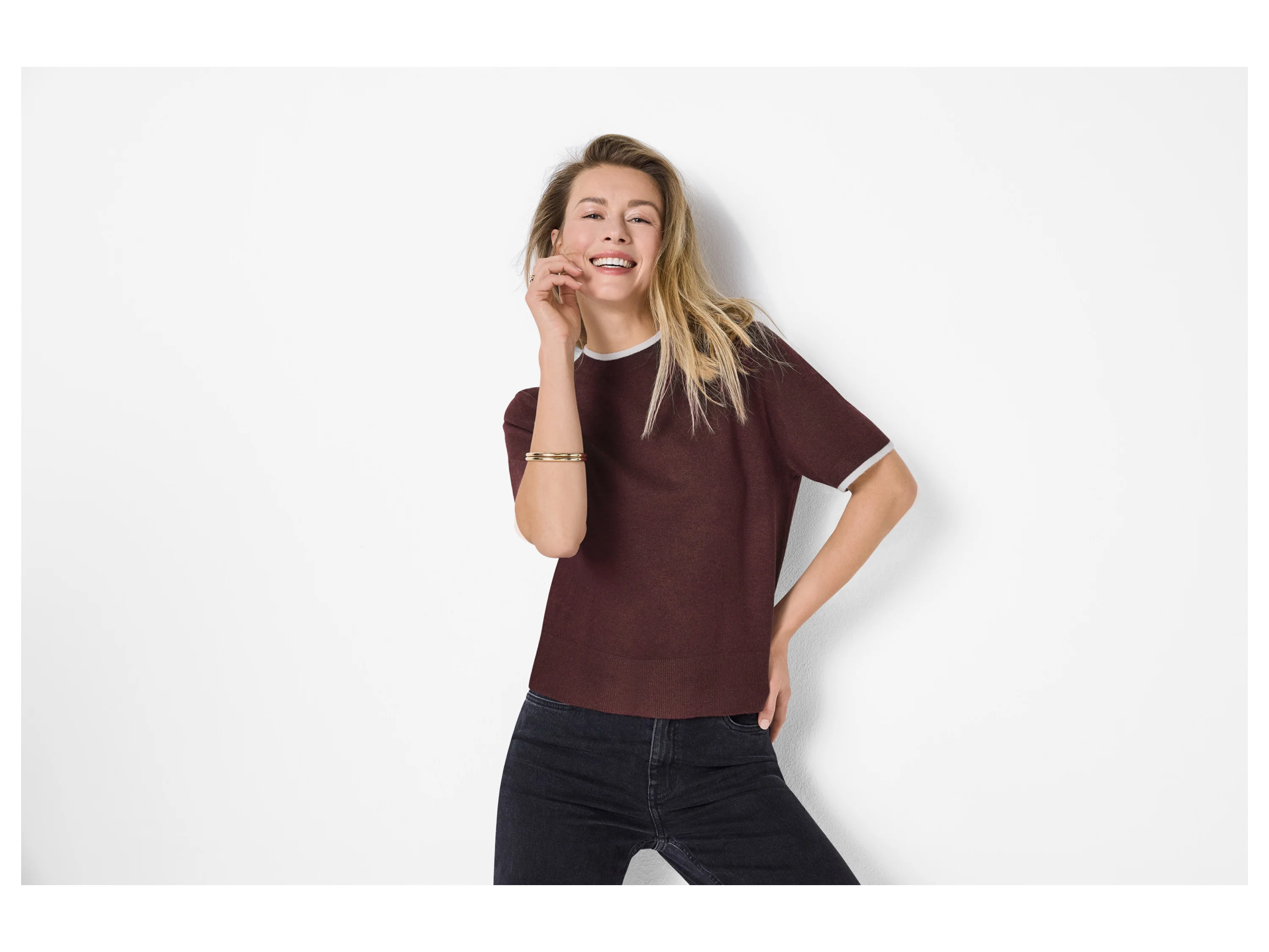 ESMARA® Damen Feinstrick-Pullover (Lila, M(40/42)) – Bild 2 von 3