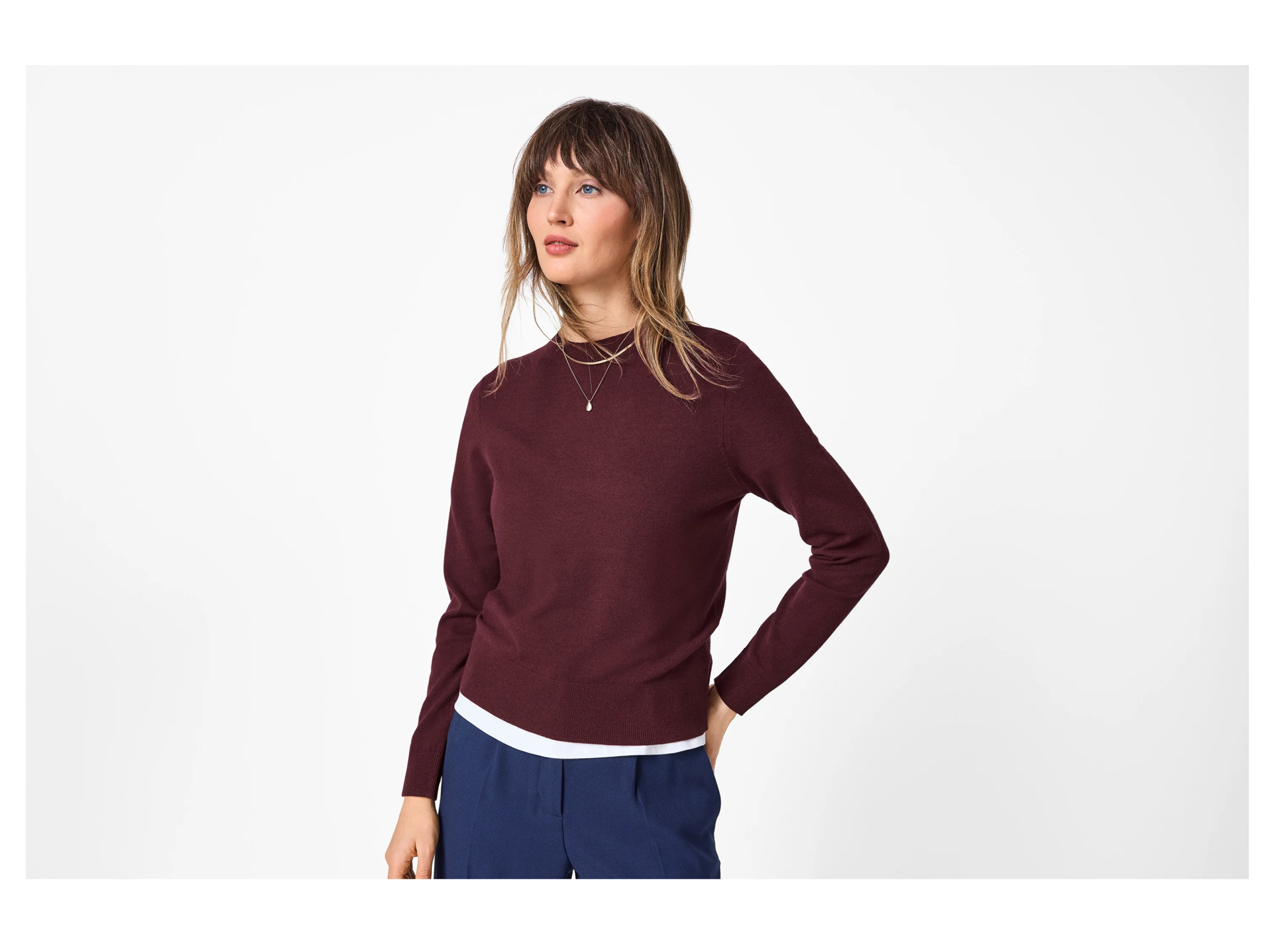 ESMARA® Damen Feinstrickpullover (Bordeaux, S(36/38)) – Bild 2 von 3