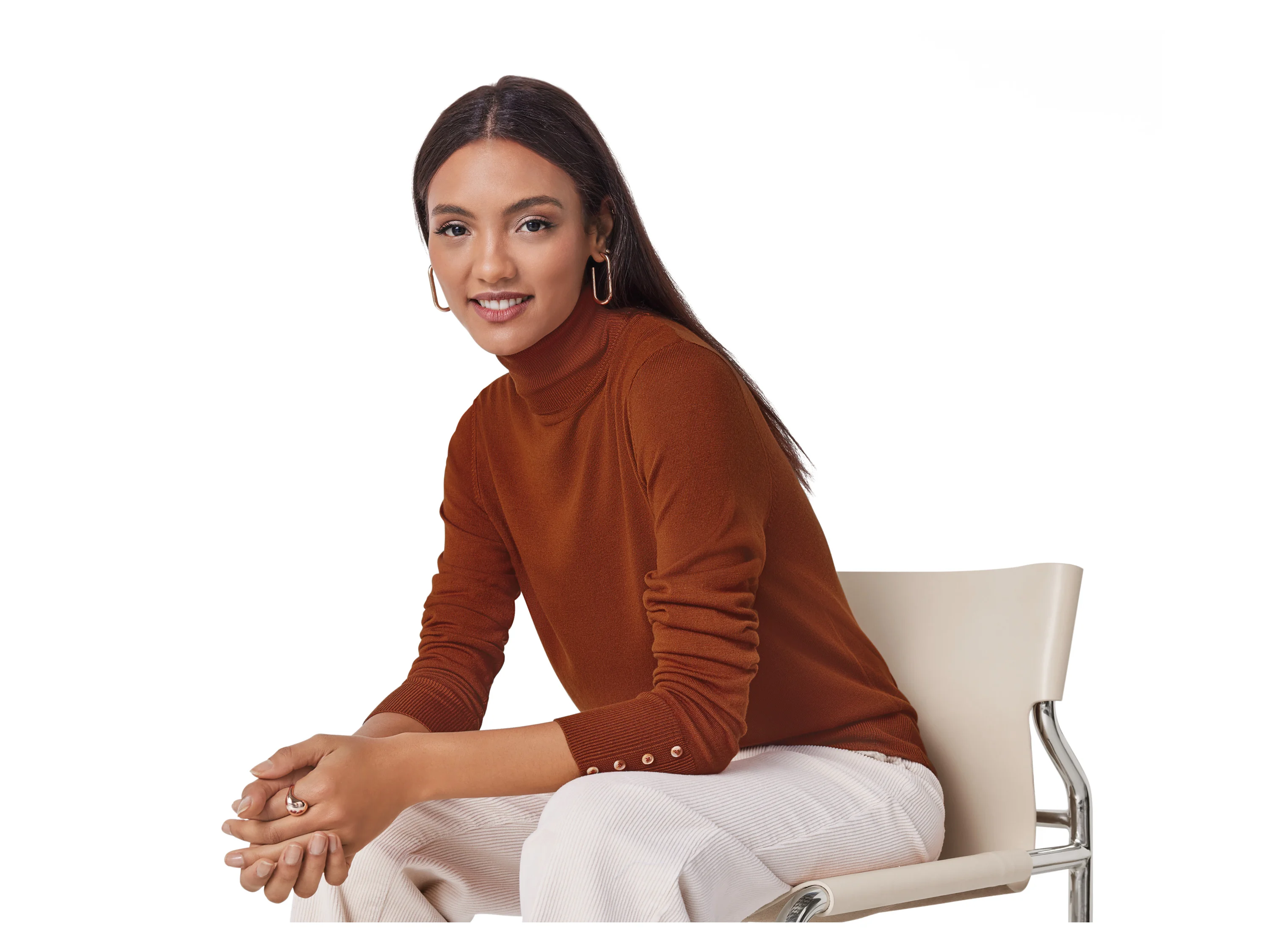 ESMARA® Damen Feinstrickpullover (Braun, L(44/46)) – Bild 4 von 4