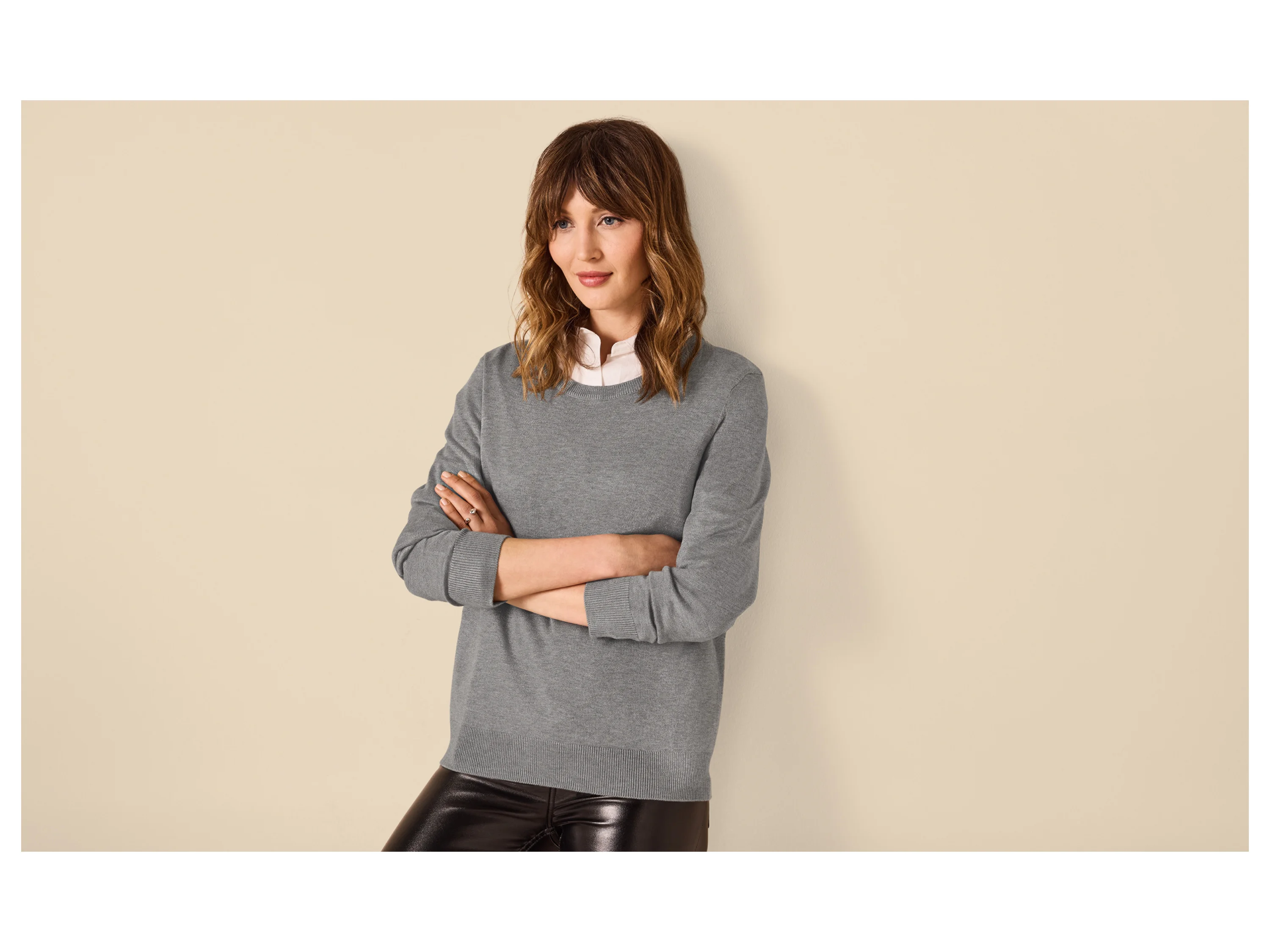 ESMARA® Damen Feinstrickpullover (Grau, M(40/42)) – Bild 2 von 3