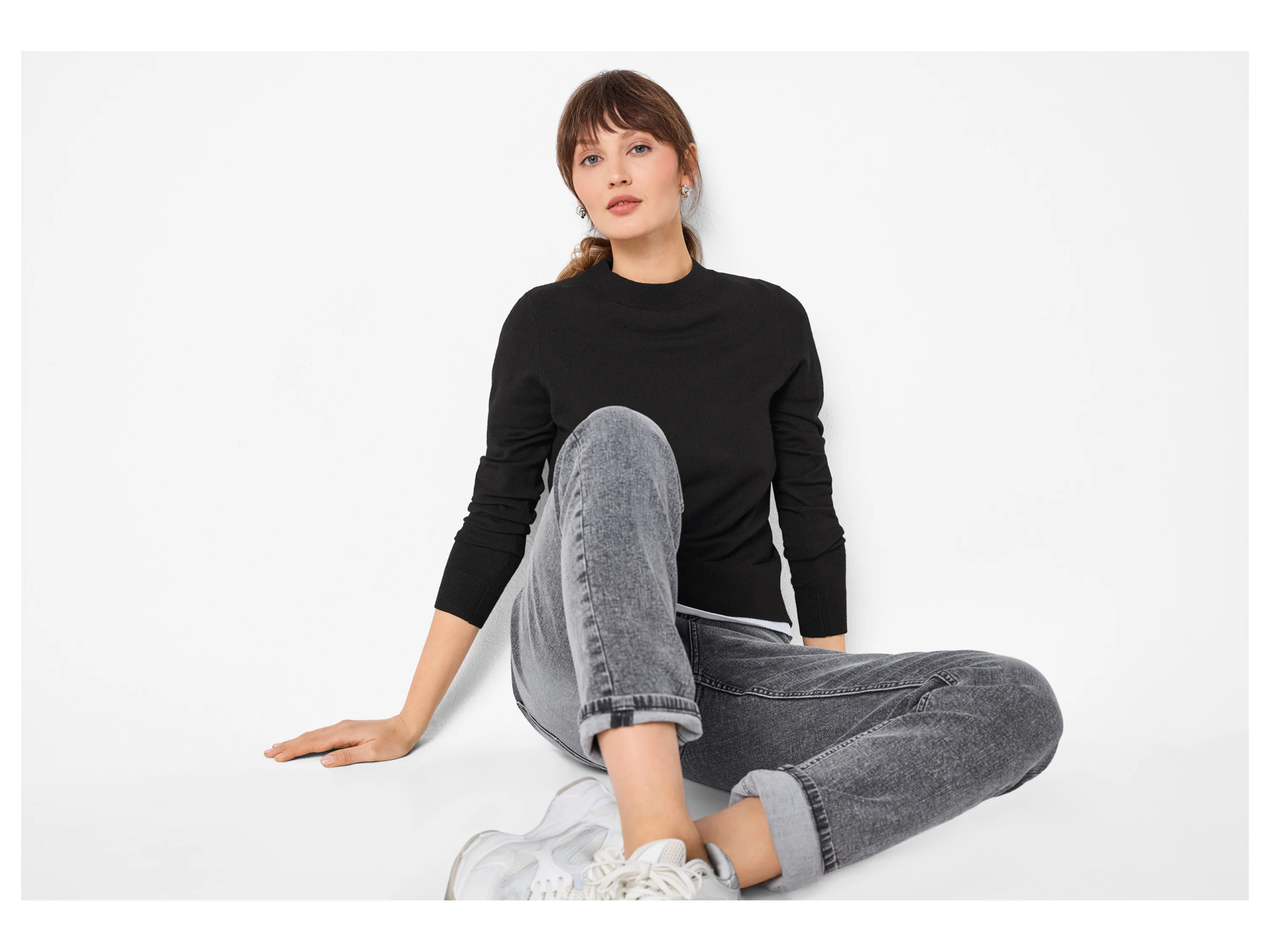 ESMARA® Damen Feinstrickpullover (Schwarz, XS(32/34)) – Bild 2 von 3