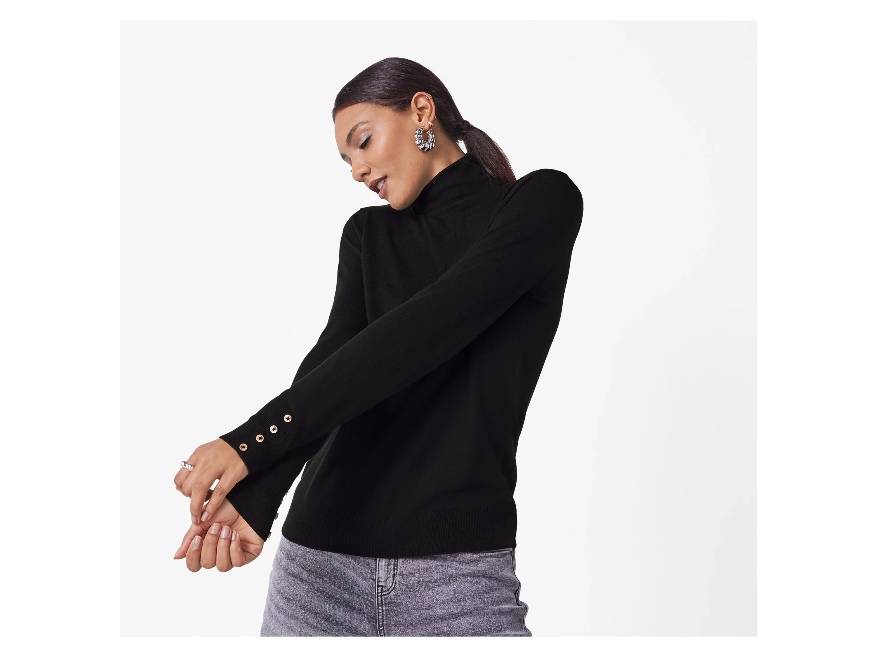 ESMARA® Damen Feinstrickpullover (Schwarz, S(36/38)) – Bild 2 von 3