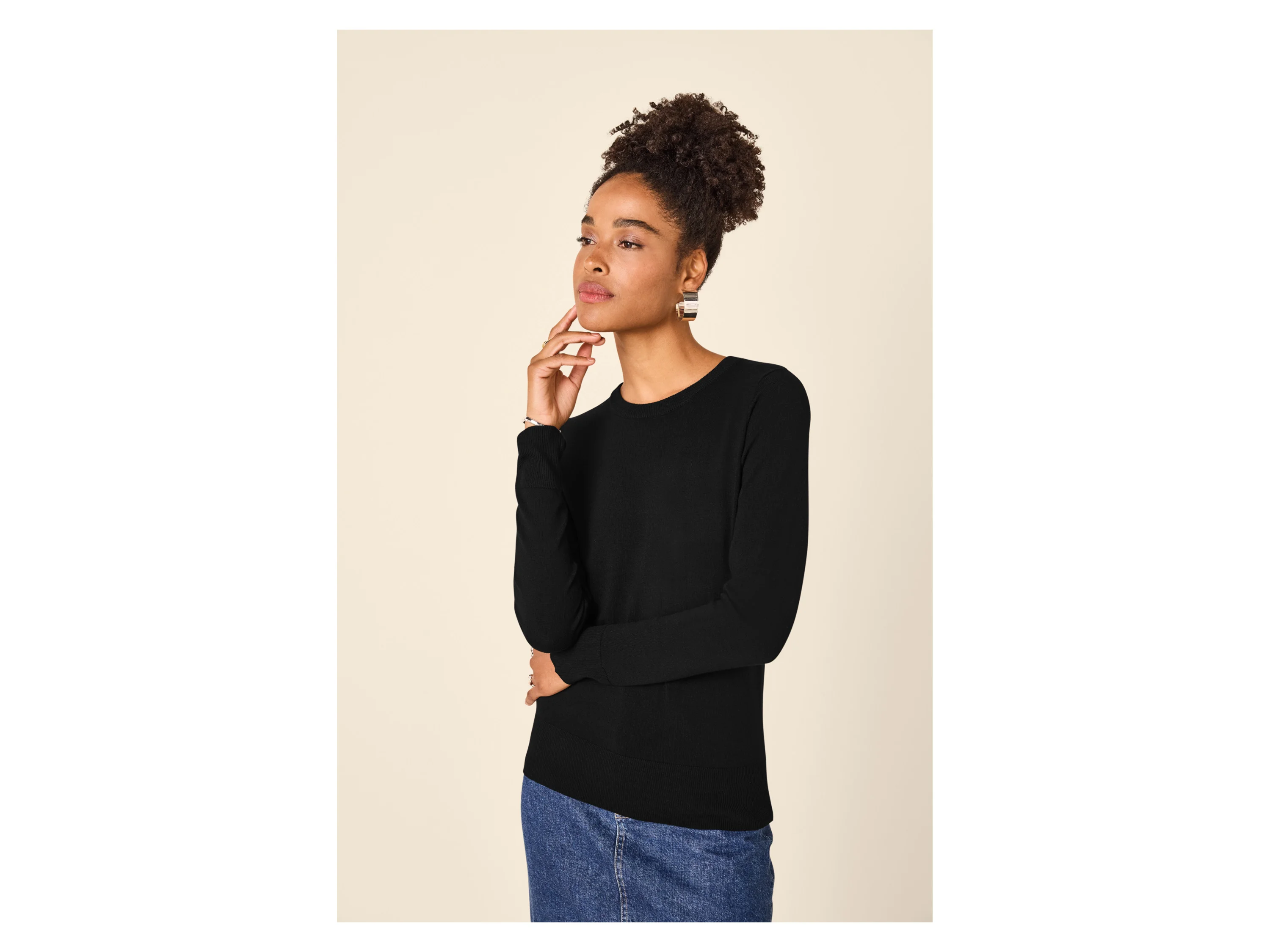 ESMARA® Damen Feinstrickpullover (Schwarz, L(44/46)) – Bild 2 von 3