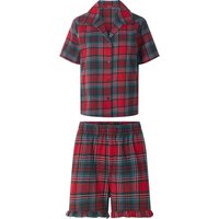 ESMARA® Damen Flanell Pyjama (Rot, XS(32/34))