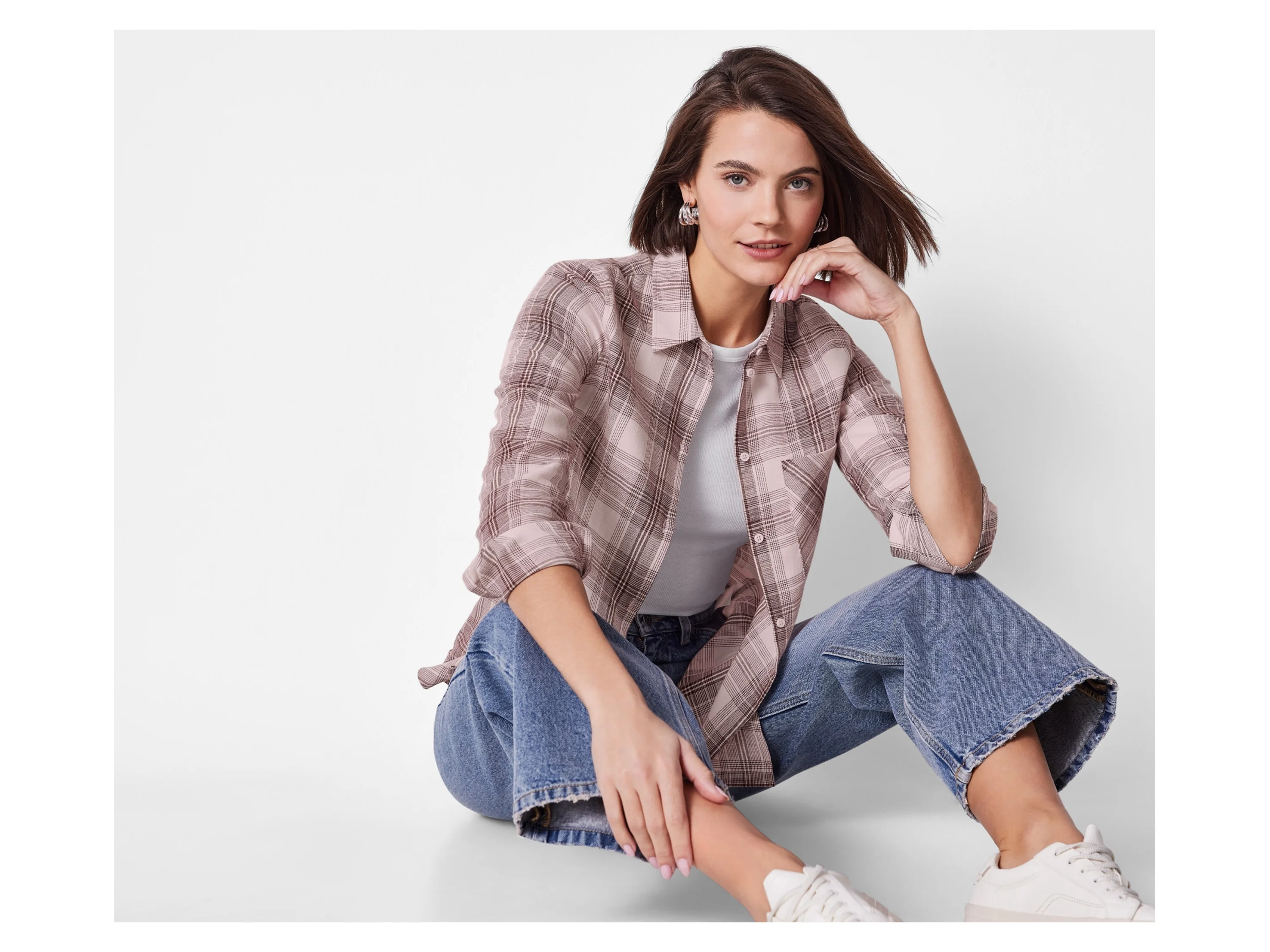 ESMARA® Damen Flanellbluse (Rose, XS(32/34)) – Bild 2 von 4
