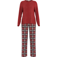 ESMARA® Damen Fleece-Pyjama (Rot, XS(32/34))