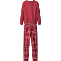 ESMARA® Damen Fleece-Pyjama (Rot, M(40/42))